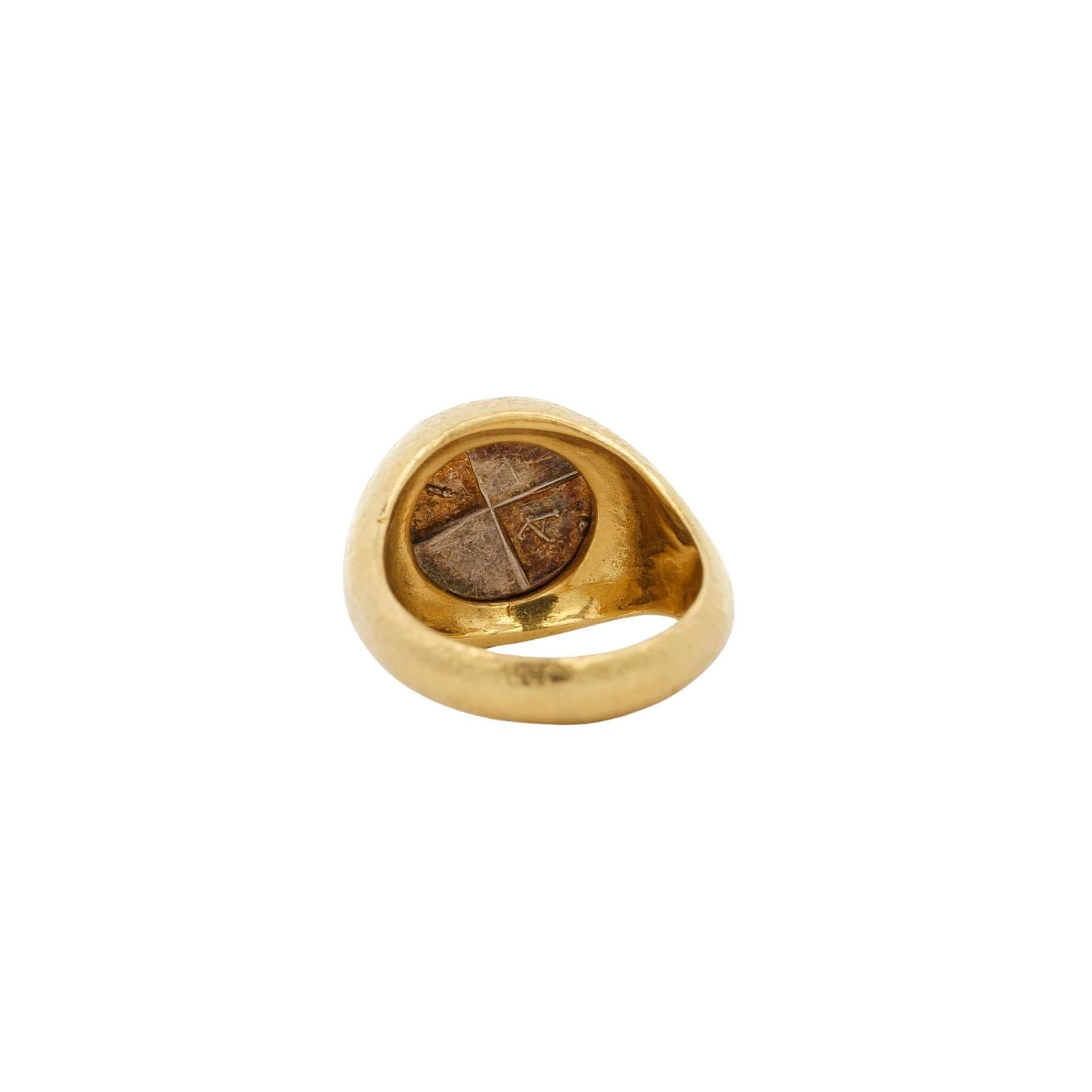 Ancient Greek Lion Hemidrachm 400 BC Hammered 20K Gold Mens Ring - Image 4