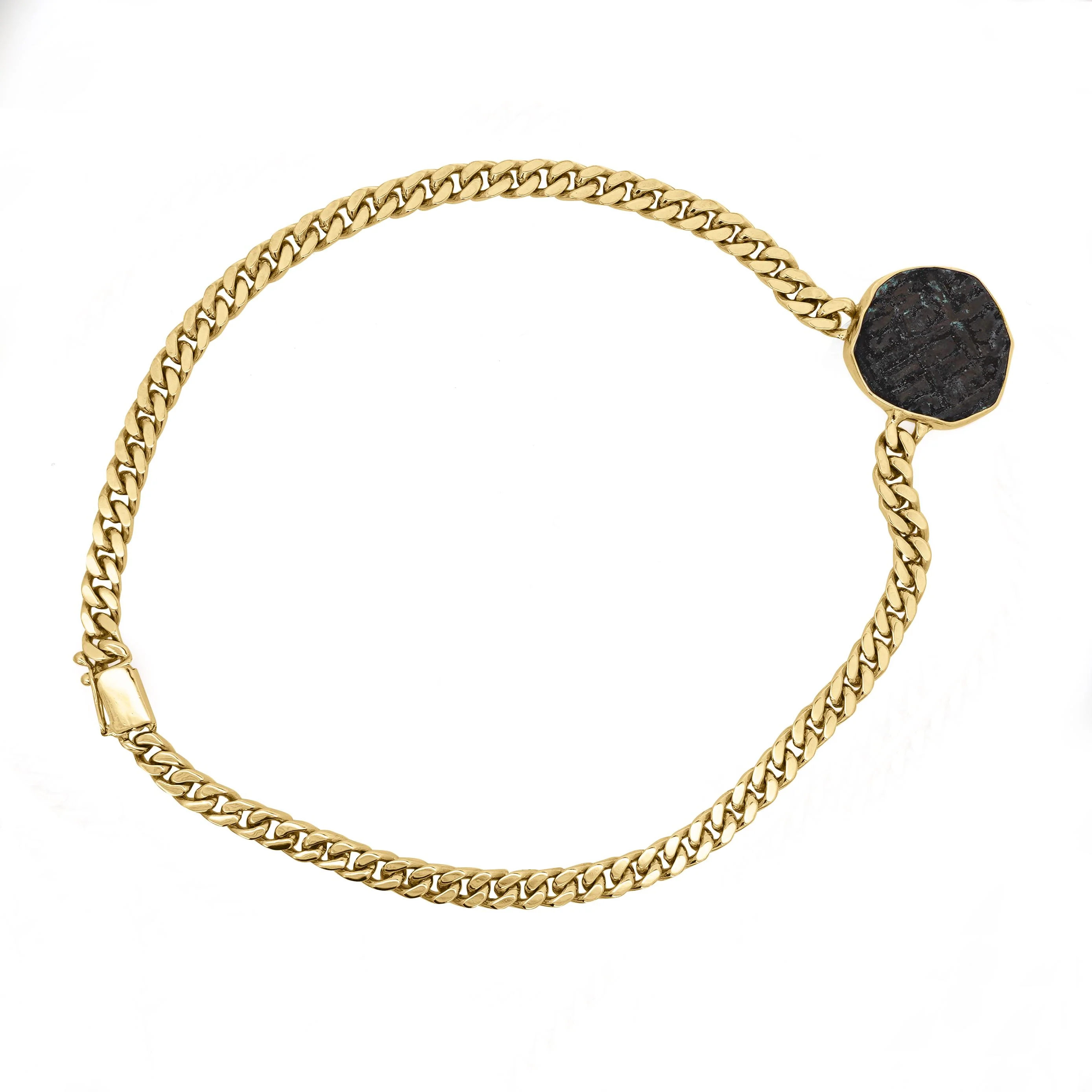Antique Biblical Coin Bezel Set in 14K Yellow Gold Necklace - Image 2
