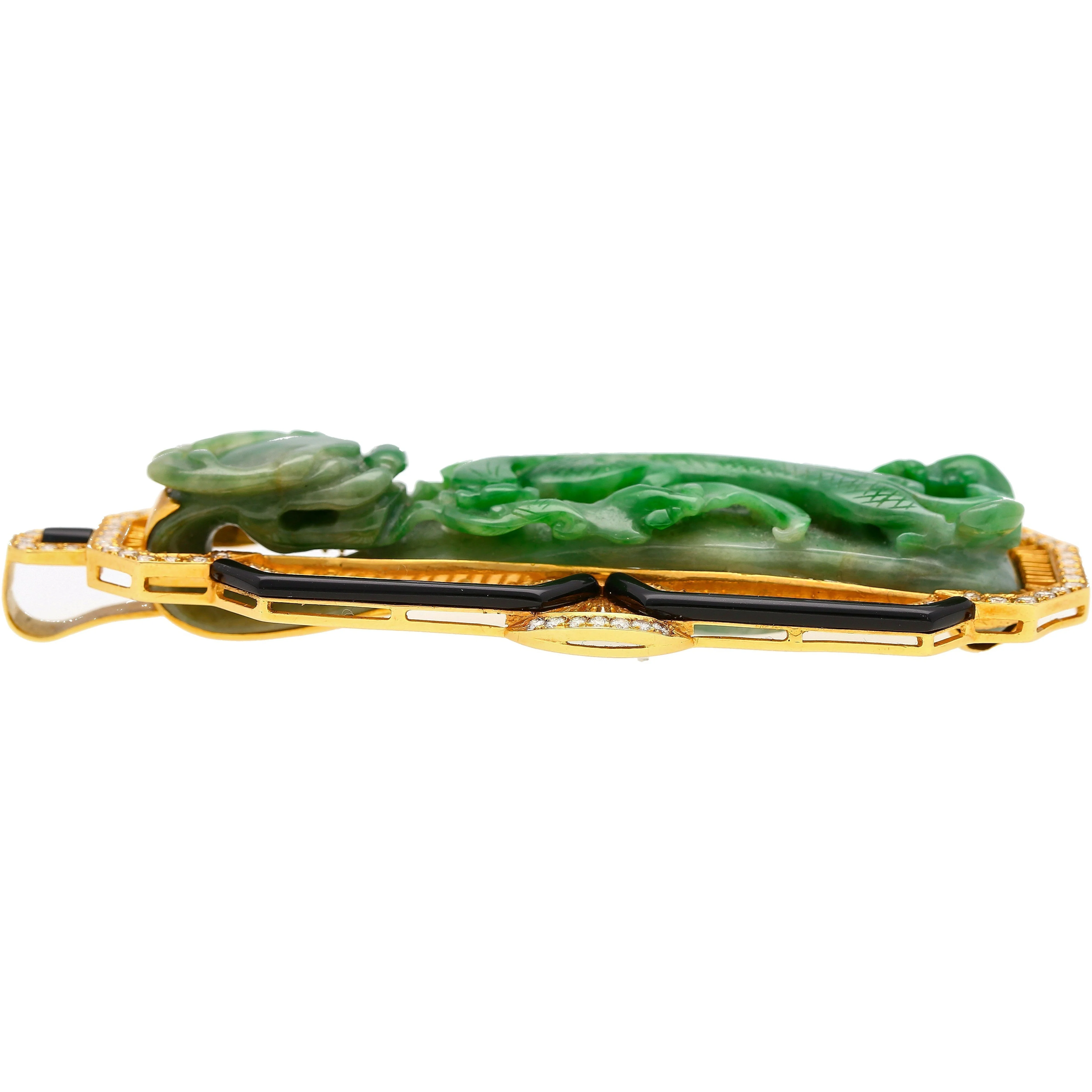 Antique Carved Grade A Jadeite Jade "Dragon Hook" Chinese Belt Buckle Pendant - Image 7