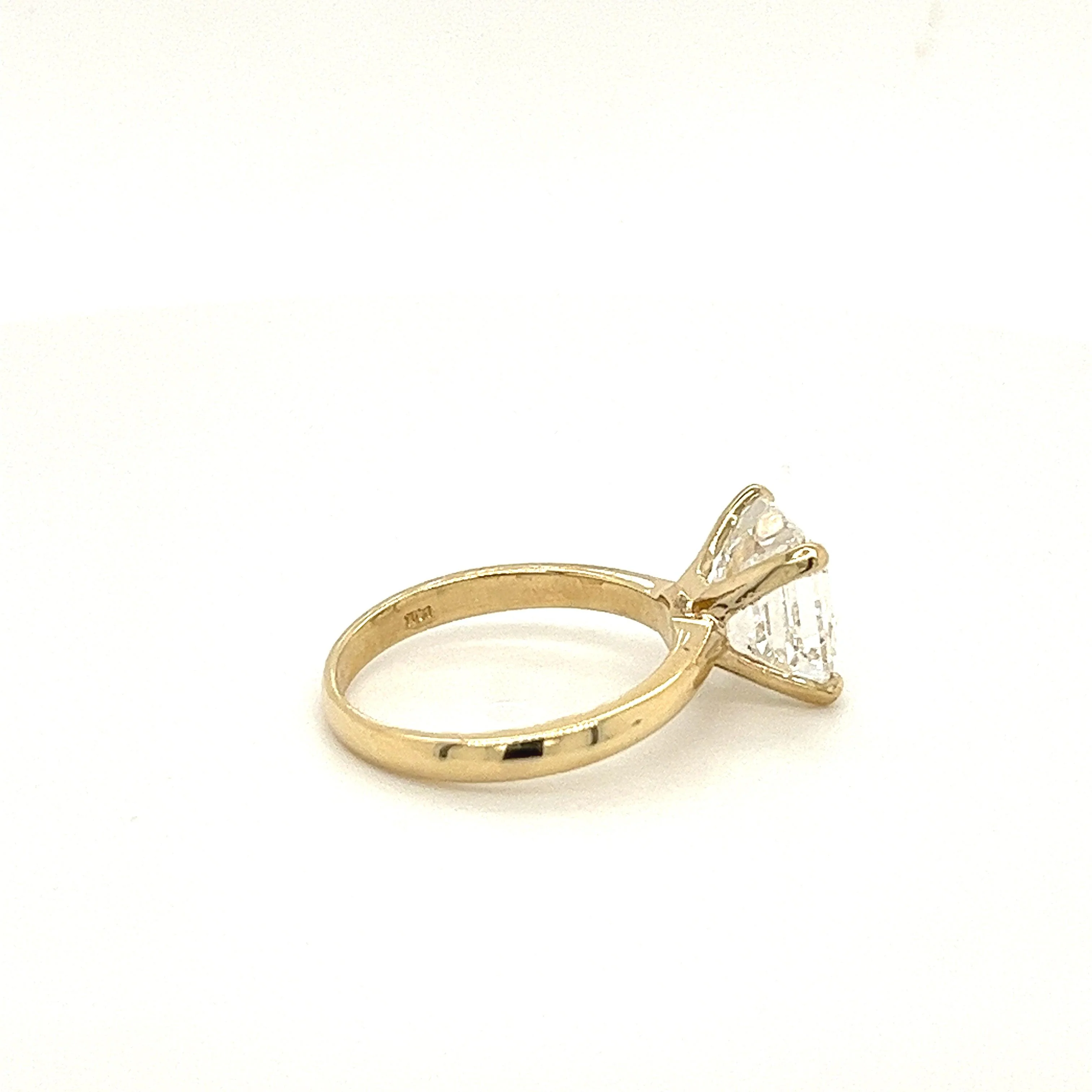 As Grown 4.01 Carat Asscher Cut Lab Grown Diamond Solitaire 14k Gold Ring - Image 3