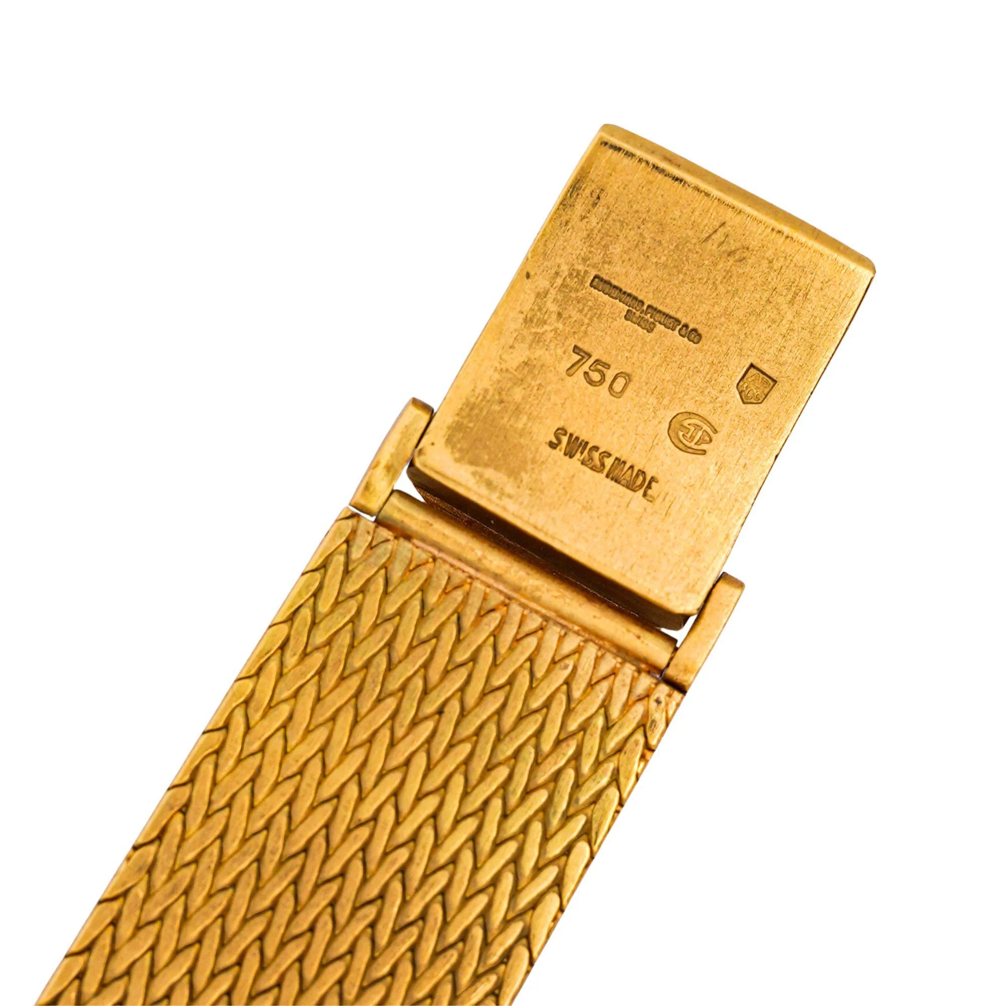 Audemars Piguet 28mm 18K Gold Brown Fumé Sunburst Mesh Bracelet Watch - Image 12