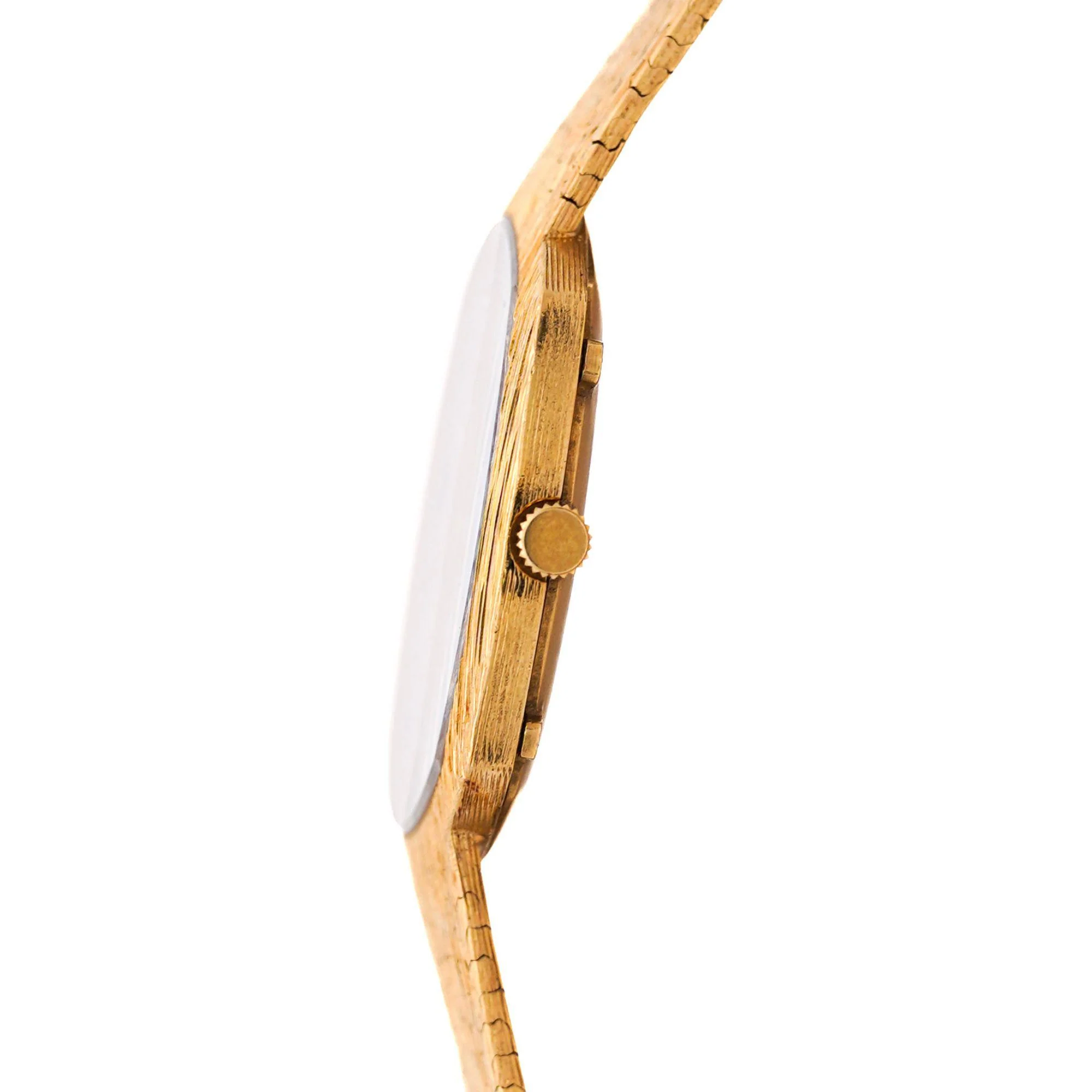 Audemars Piguet 28mm 18K Gold Brown Fumé Sunburst Mesh Bracelet Watch - Image 3