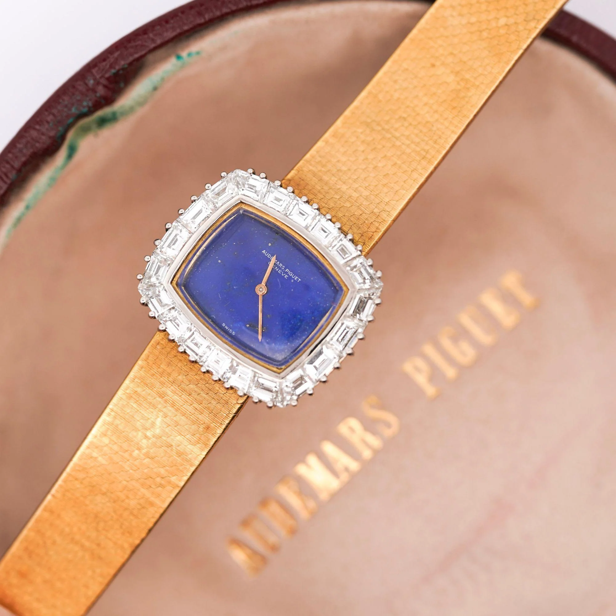 Audemars Piguet Lapis Lazuli 23mm Diamond Bezel 18K Gold Manual Ladies Watch - Image 2
