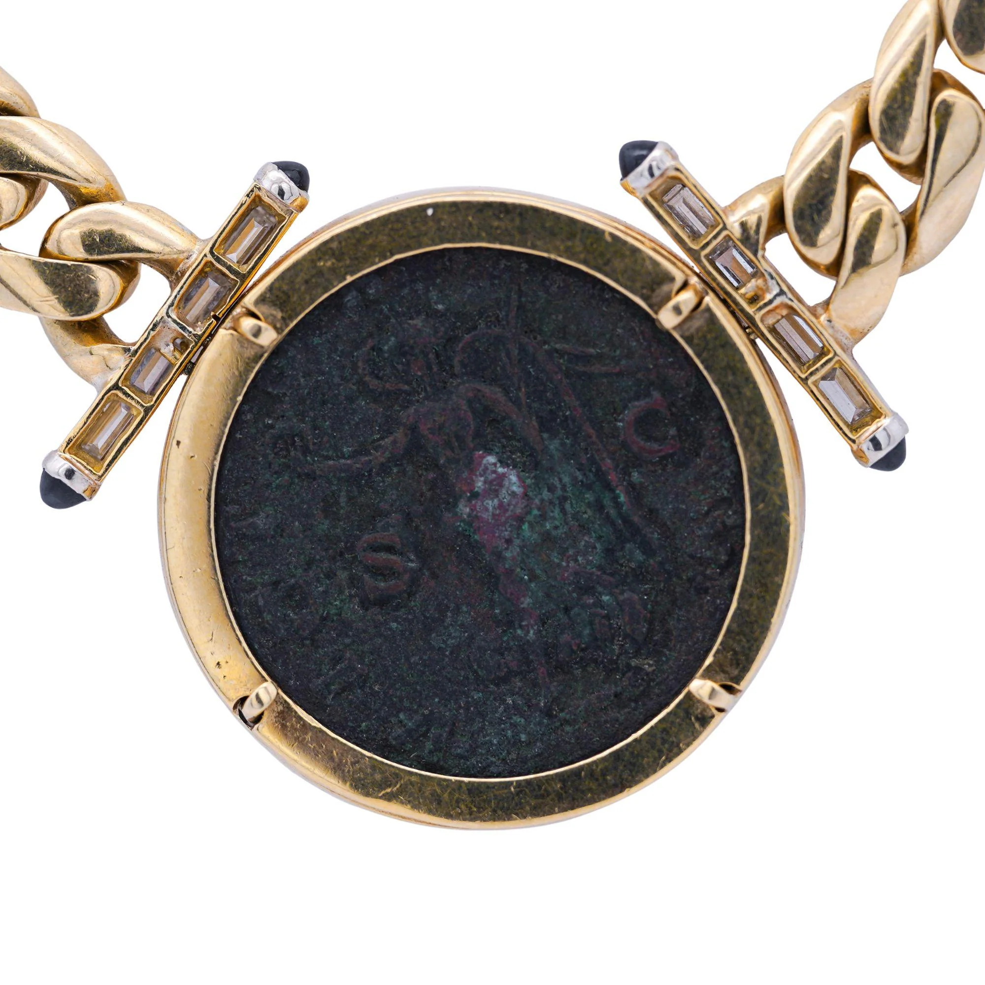 Authentic Constantine Roman Coin Bezel 18K Gold Cuban Chain Necklace - Image 6
