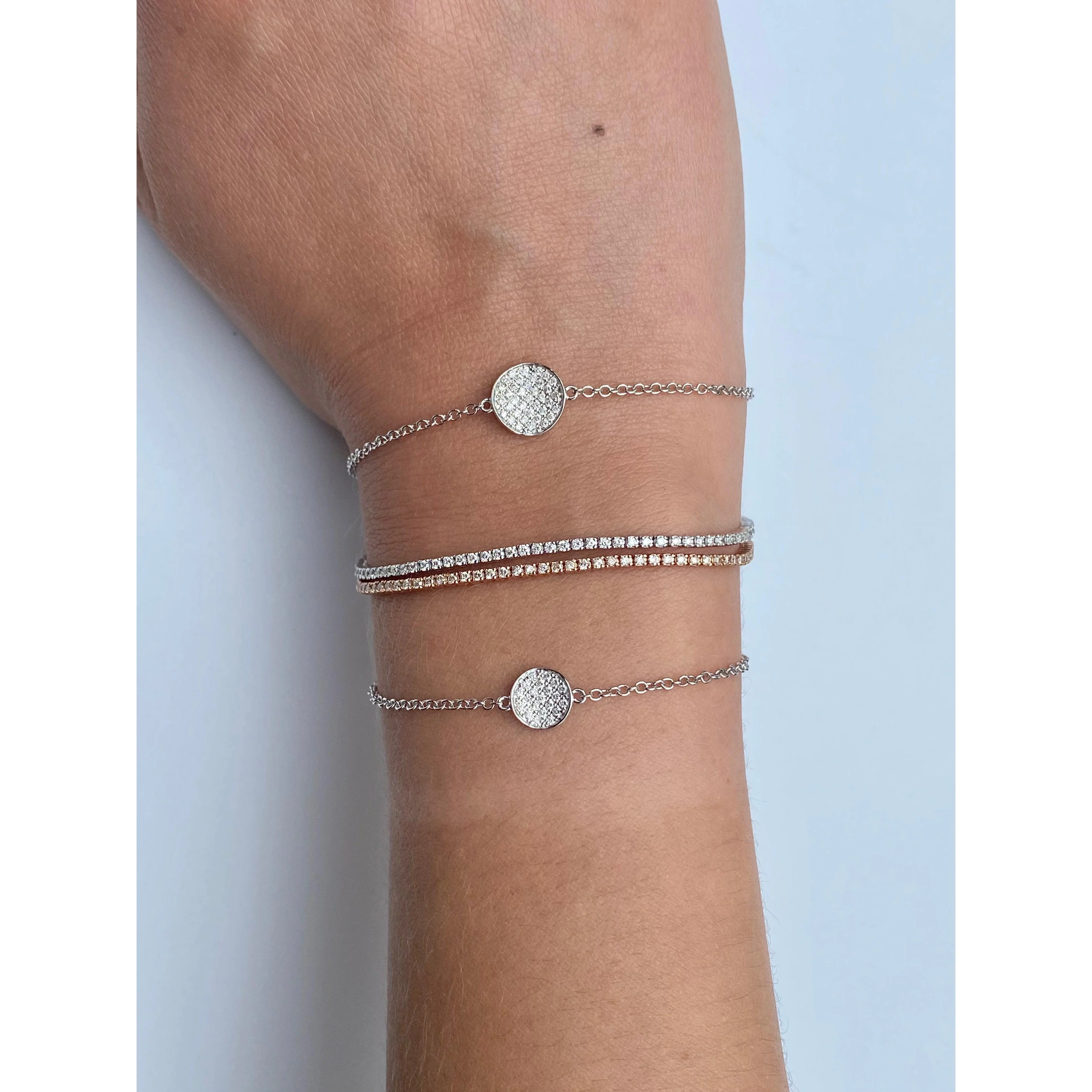 Box Chain Natural Diamond Tennis Bracelet in 18k white gold - Image 3