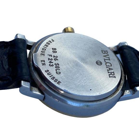 Bvlgari BB26 SGLD Classic Wrist Watch in Black Leather Strap - Image 3