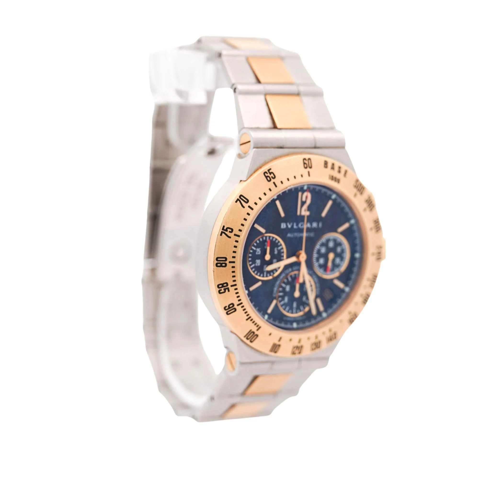 Bvlgari Diagono 0040 Professional 40mm Two-Tone Steel Gold Black Dial Watch - Image 4