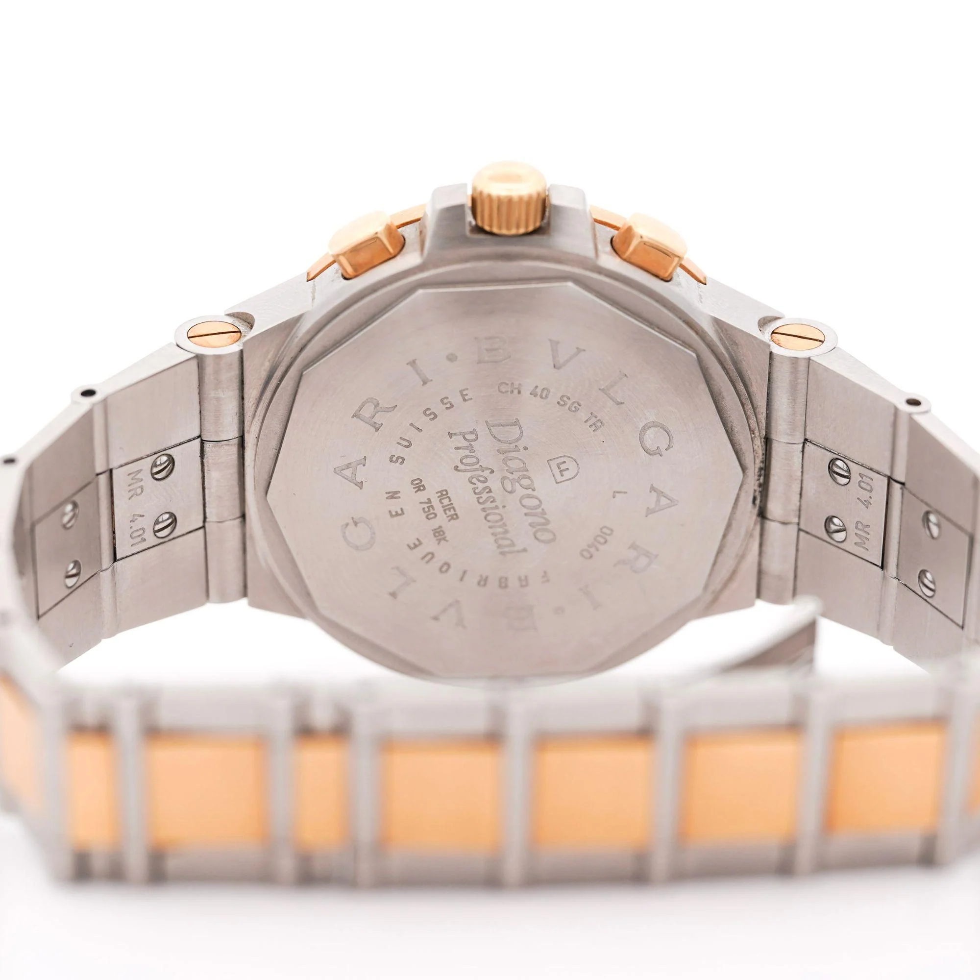 Bvlgari Diagono 0040 Professional 40mm Two-Tone Steel Gold Black Dial Watch - Image 7