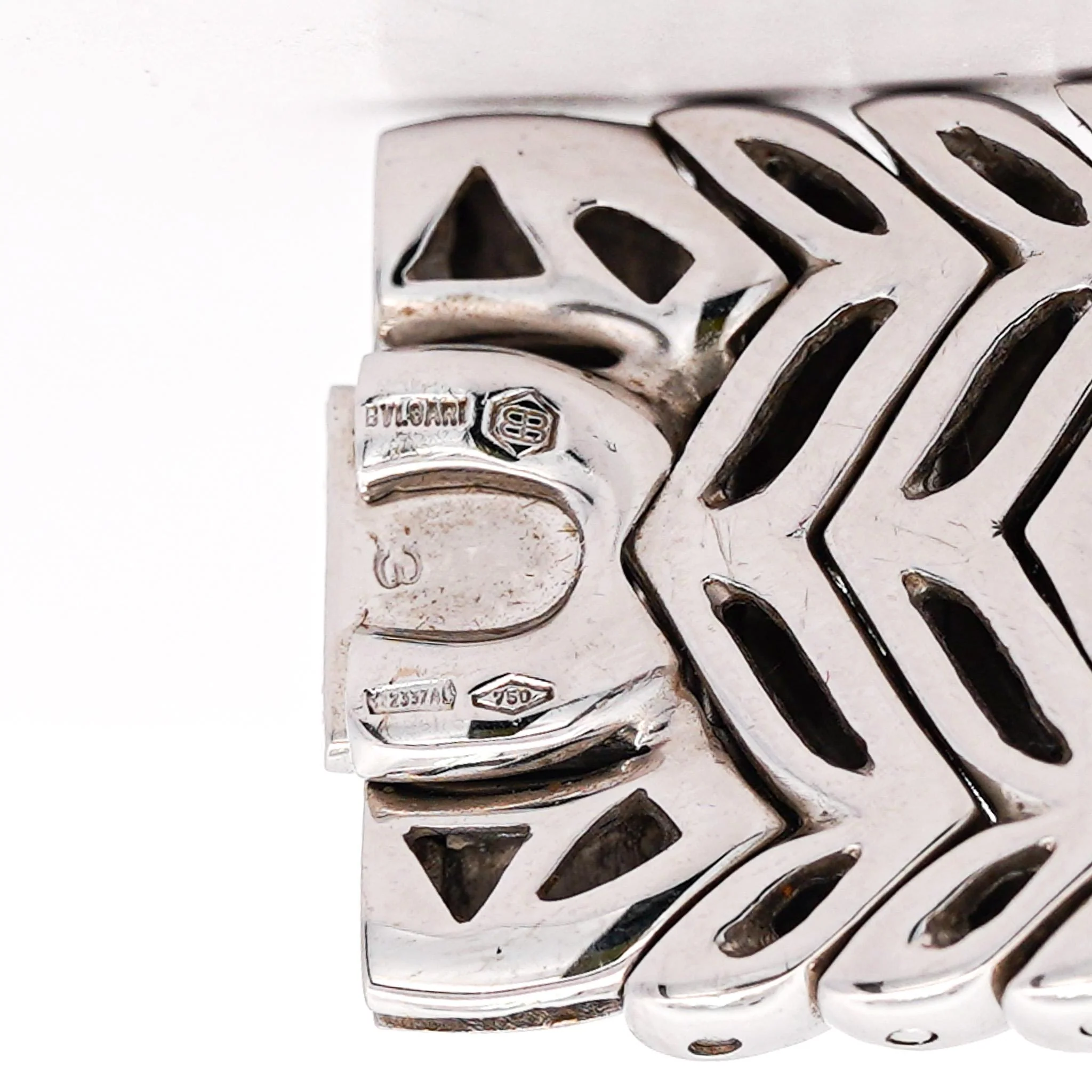 Bvlgari Trika Diamond 18K White Gold Integral Bracelet Square Watch Full Set - Image 5