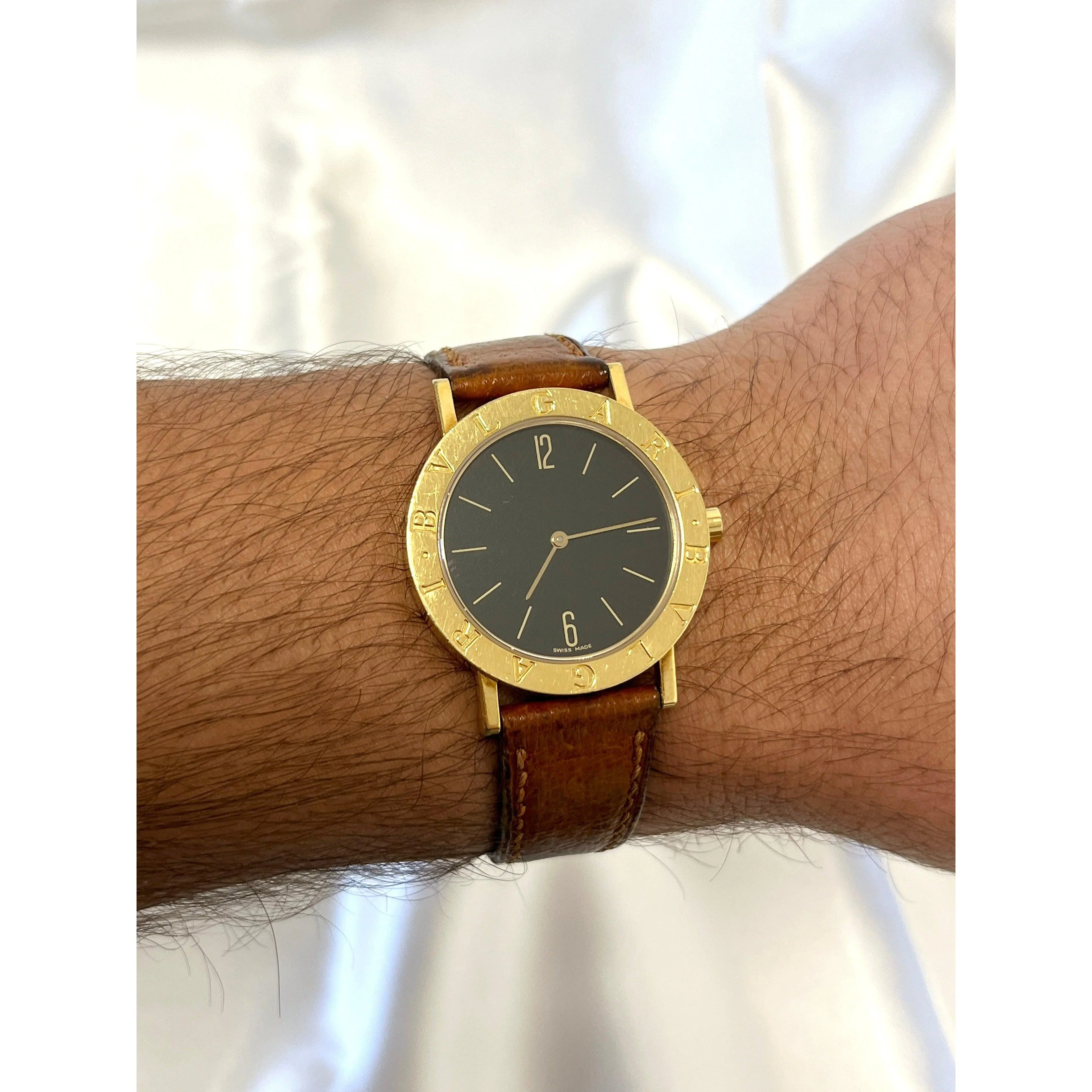 Bvlgari Vintage Mens Watch Ref. BB30 GI in 18K Yellow Gold & Leather Strap - Image 6