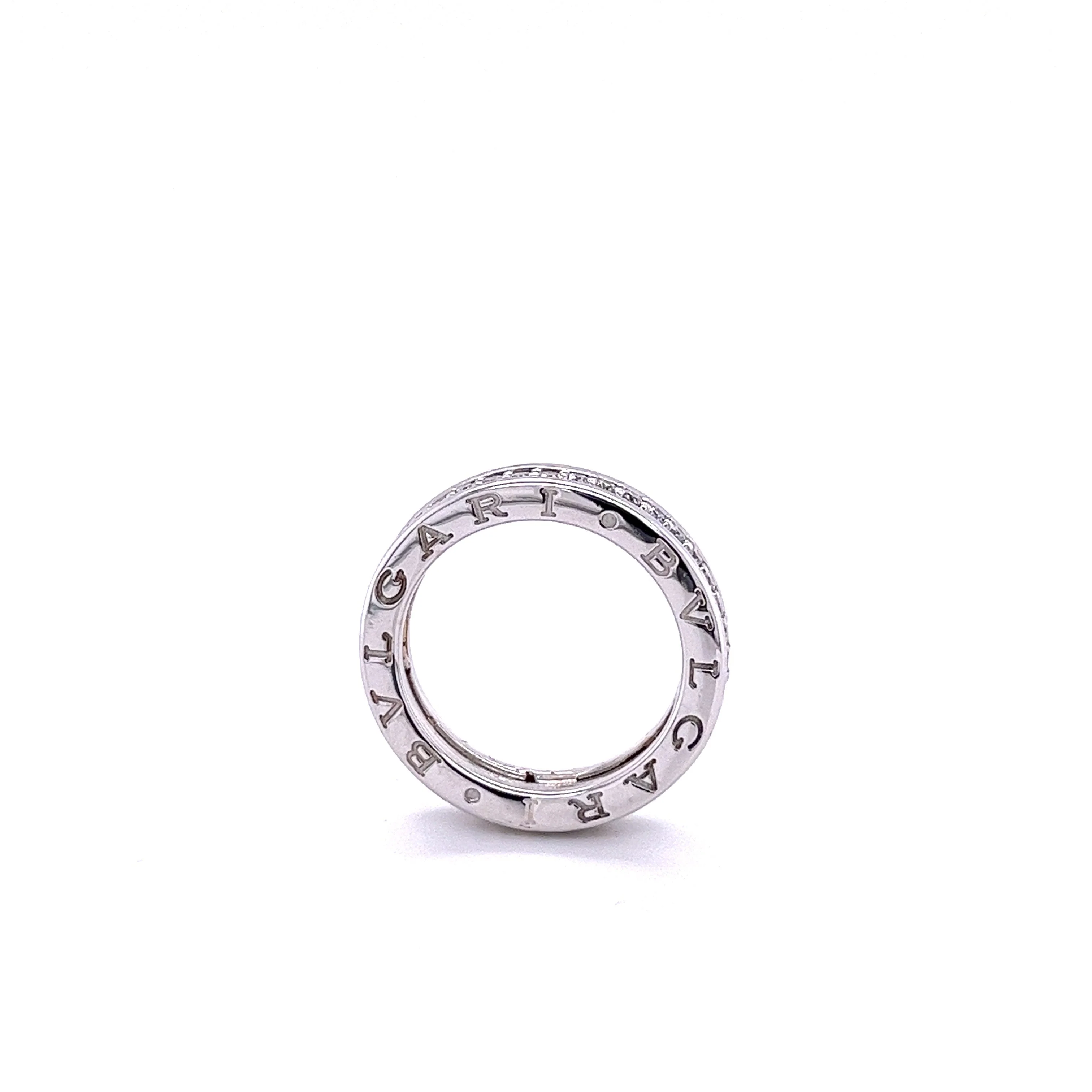 Bulgari 18K White Gold Diamond B.01 B.Zero One Ring Ref. 329347 Size 51 - Image 3