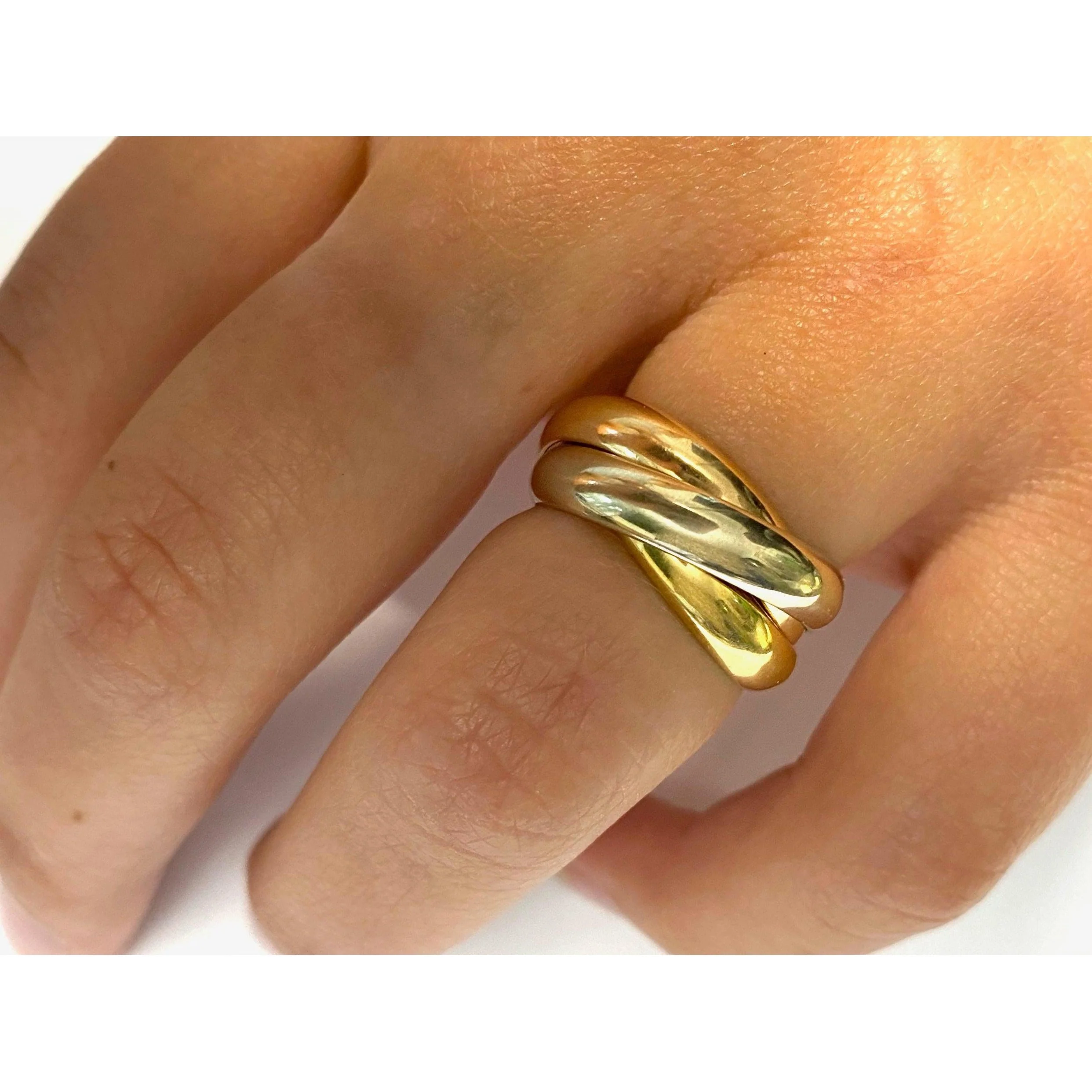 Cartier 3 Band Trinity Ring in 18K Solid Gold Size 4 - Image 3