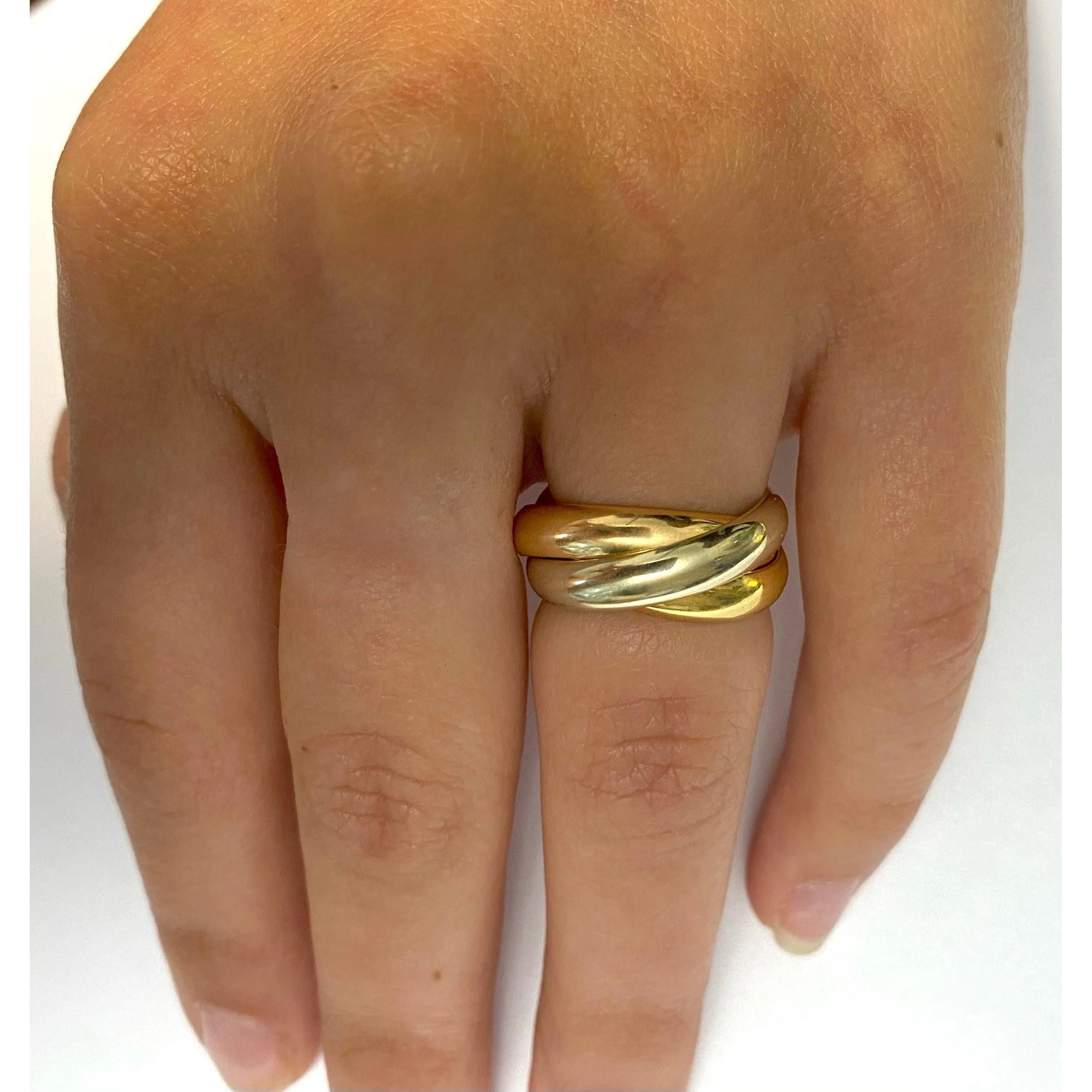 Cartier 3 Band Trinity Ring in 18K Solid Gold Size 4 - Image 4
