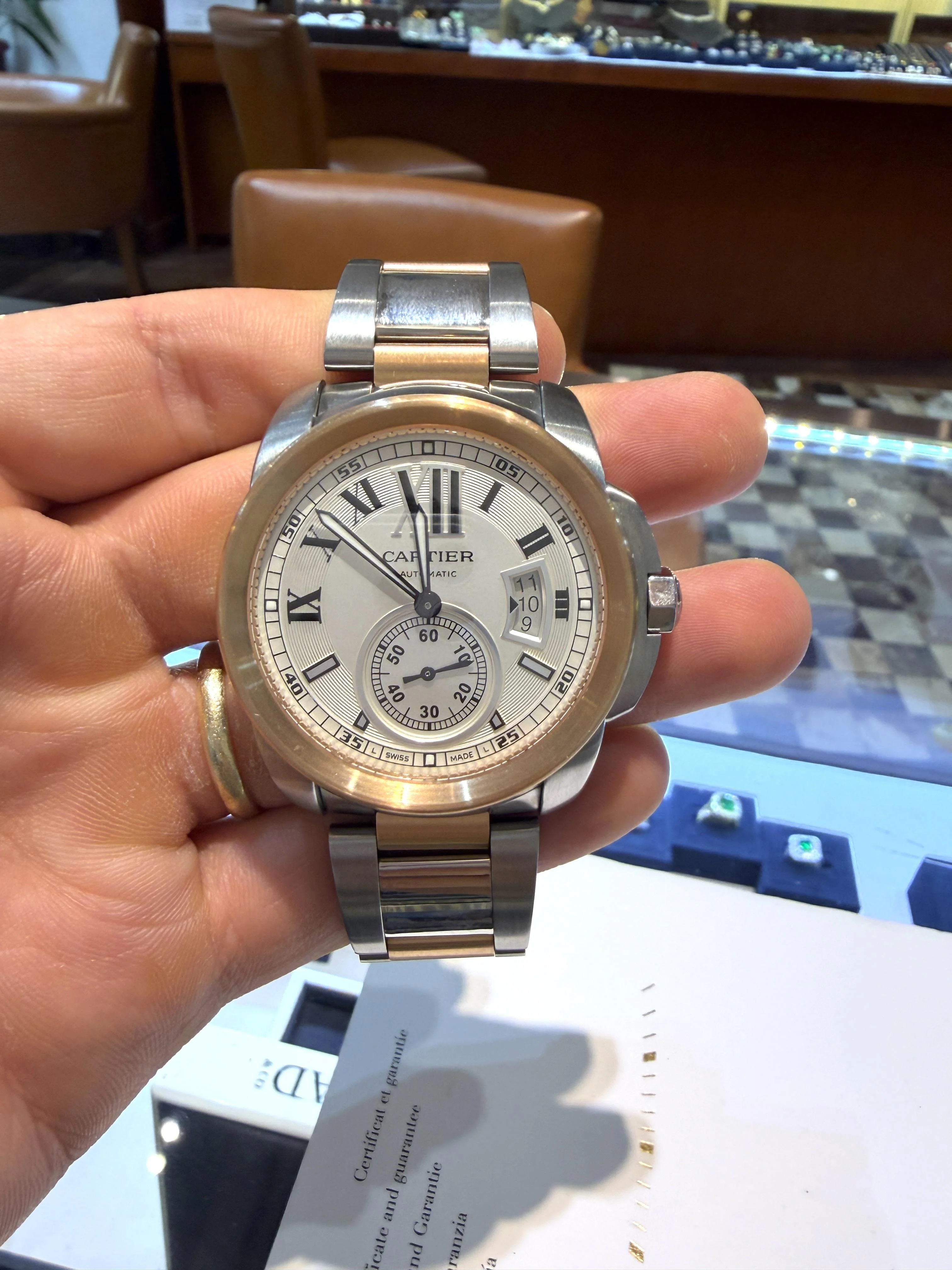 Cartier Calibre 3389 42mm Rose Gold Steel Automatic Watch Box and Papers - Image 10