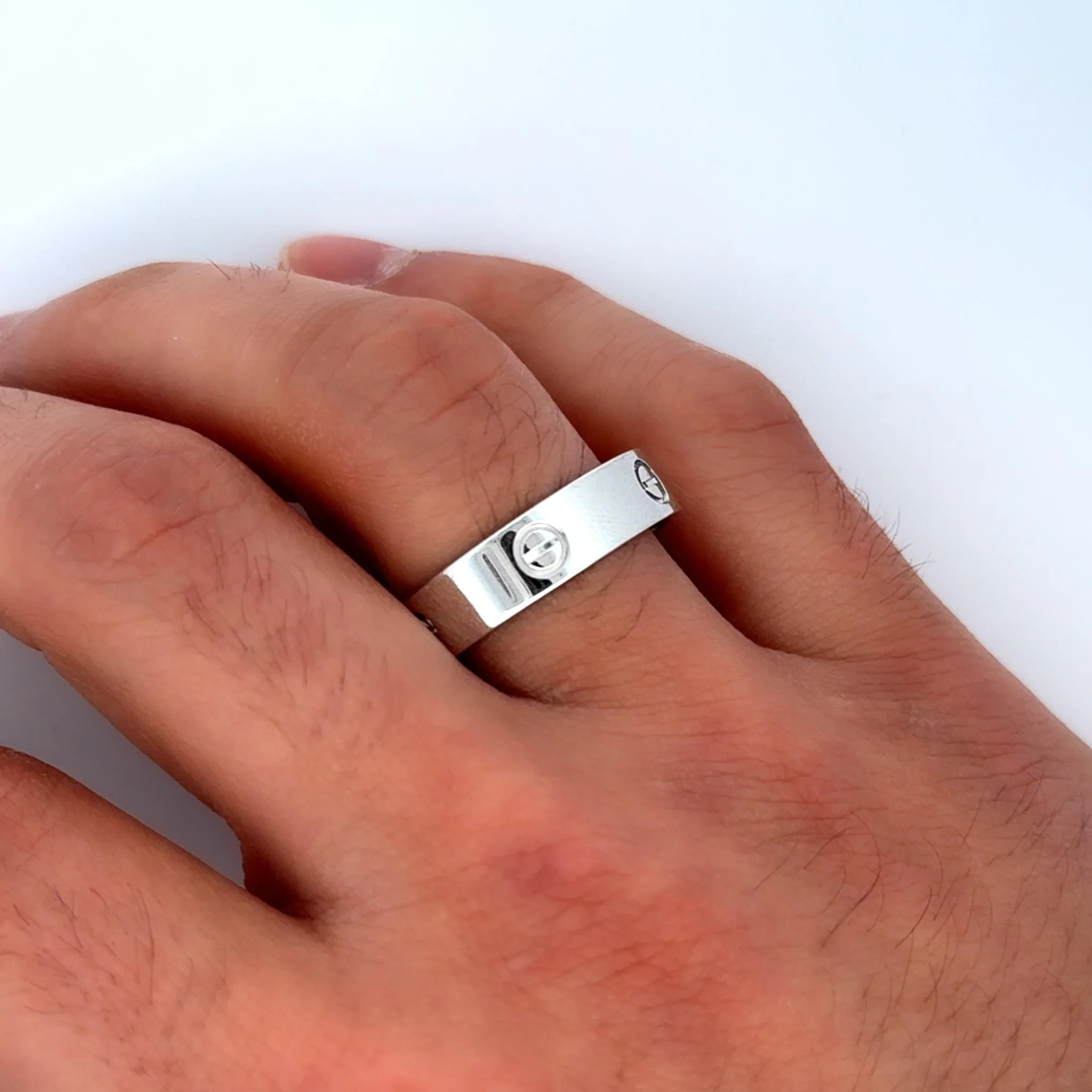 Cartier Love Band 18K White Gold 6mm Men's Band Size 12.5 Ring - Image 4