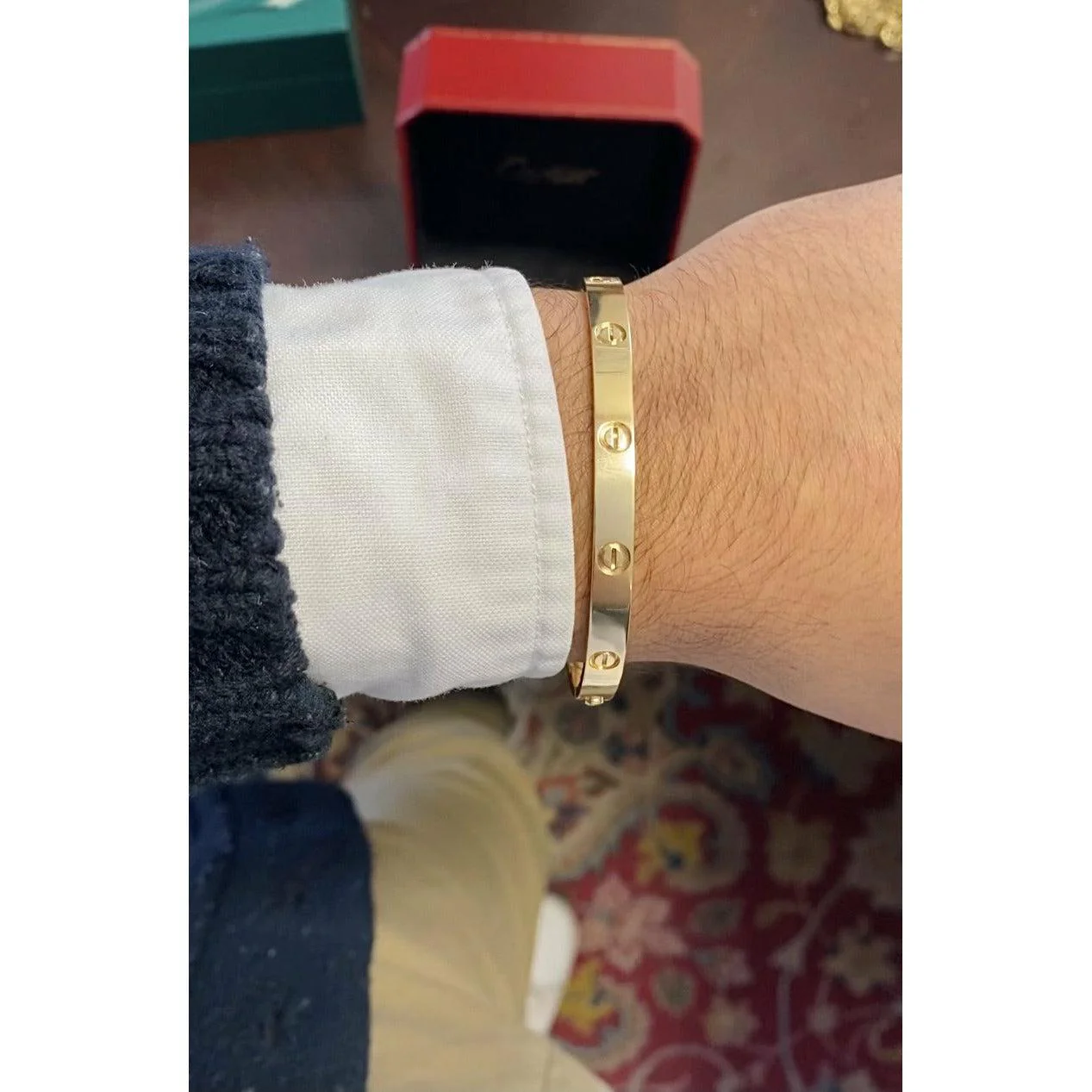 Cartier Love Bracelet in Yellow Gold, Size 21, with Original Cartier Box / Screw Tool - Image 5