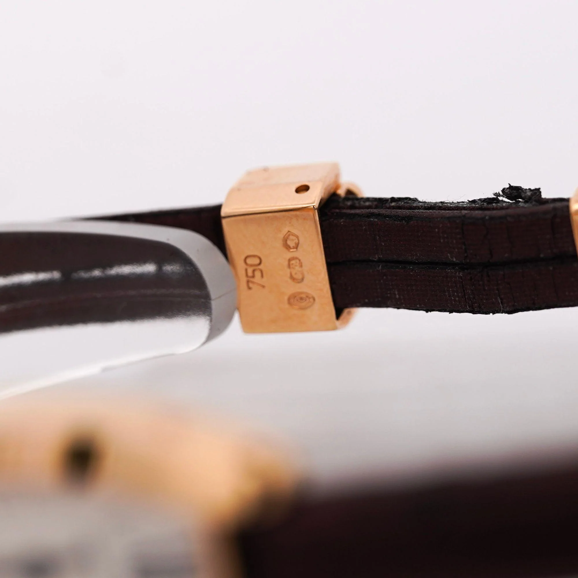 Cartier Mini Tonneau Lanieres 2592 18K Rose Gold Burgundy Strap Quartz Watch - Image 5