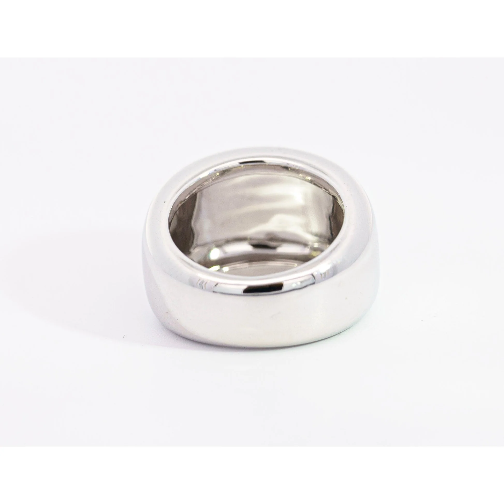 Vintage Cartier Nouvelle Vogue 750 White Gold Dome Ring Circa 1997 - Image 8