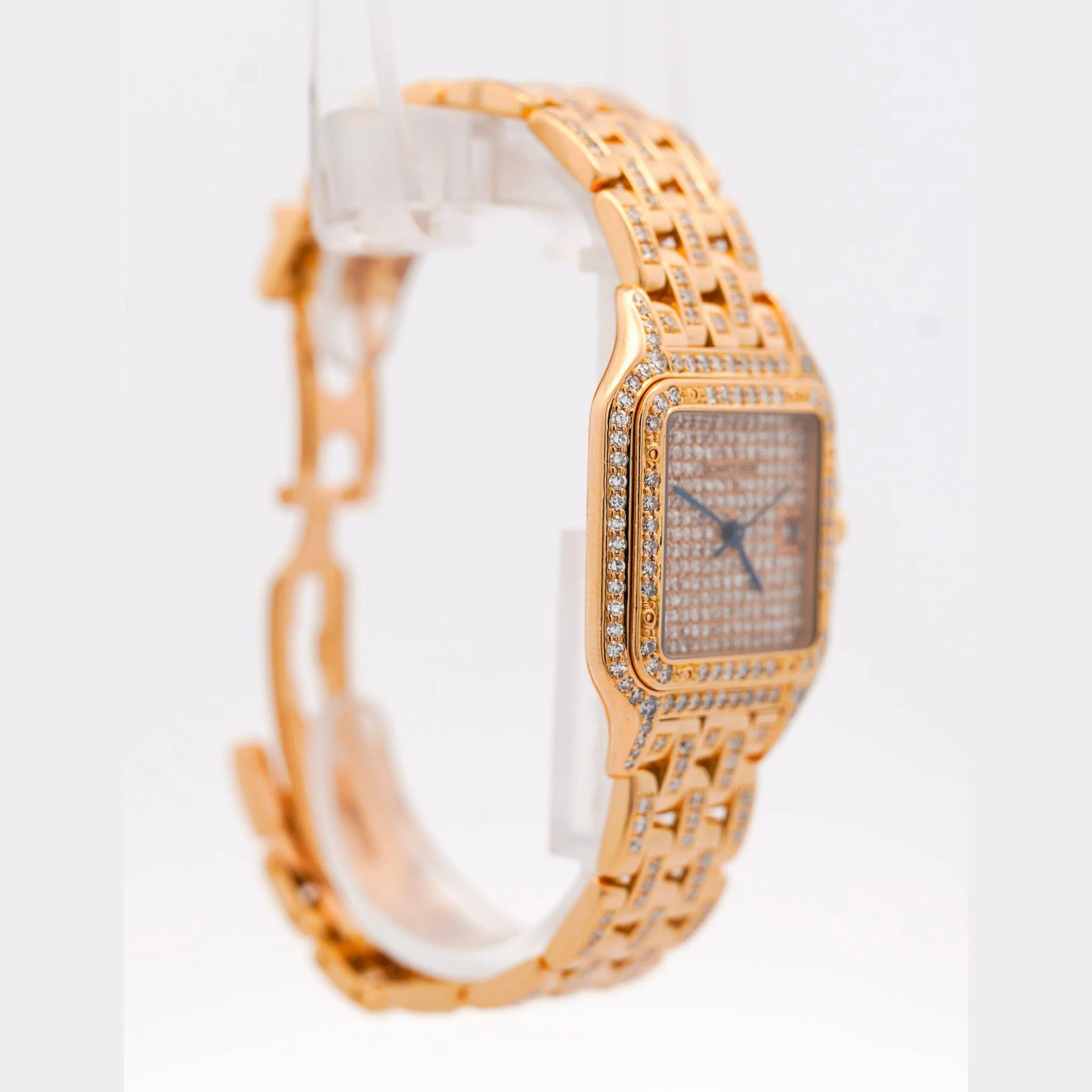 Cartier Panthere Full Factory Diamond 27mm 18K Gold Watch Ref 008133 - Image 4