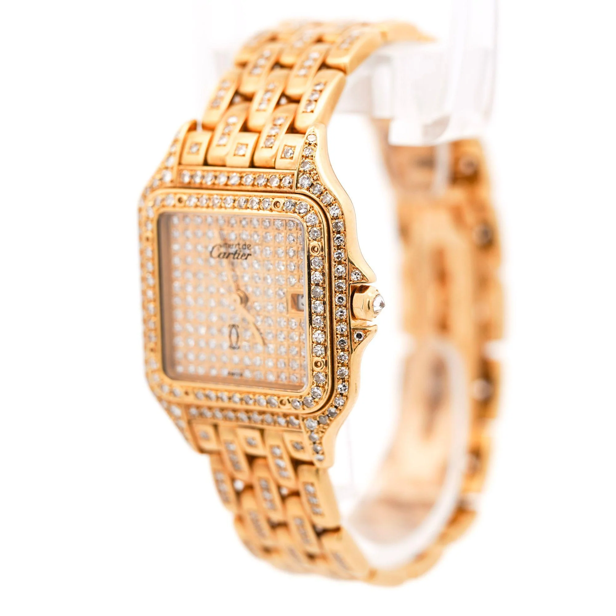 Cartier Panthere Large 27mm Diamond Dial 18K Gold Watch - Image 2