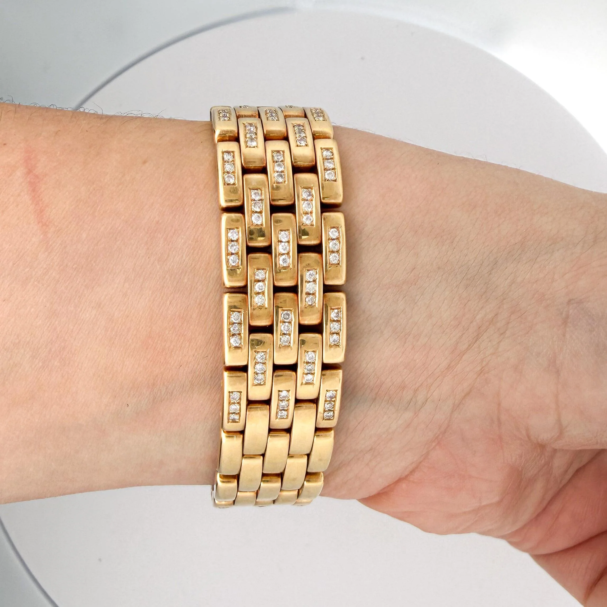 Cartier Panthere Large 27mm Diamond Dial 18K Gold Watch - Image 7