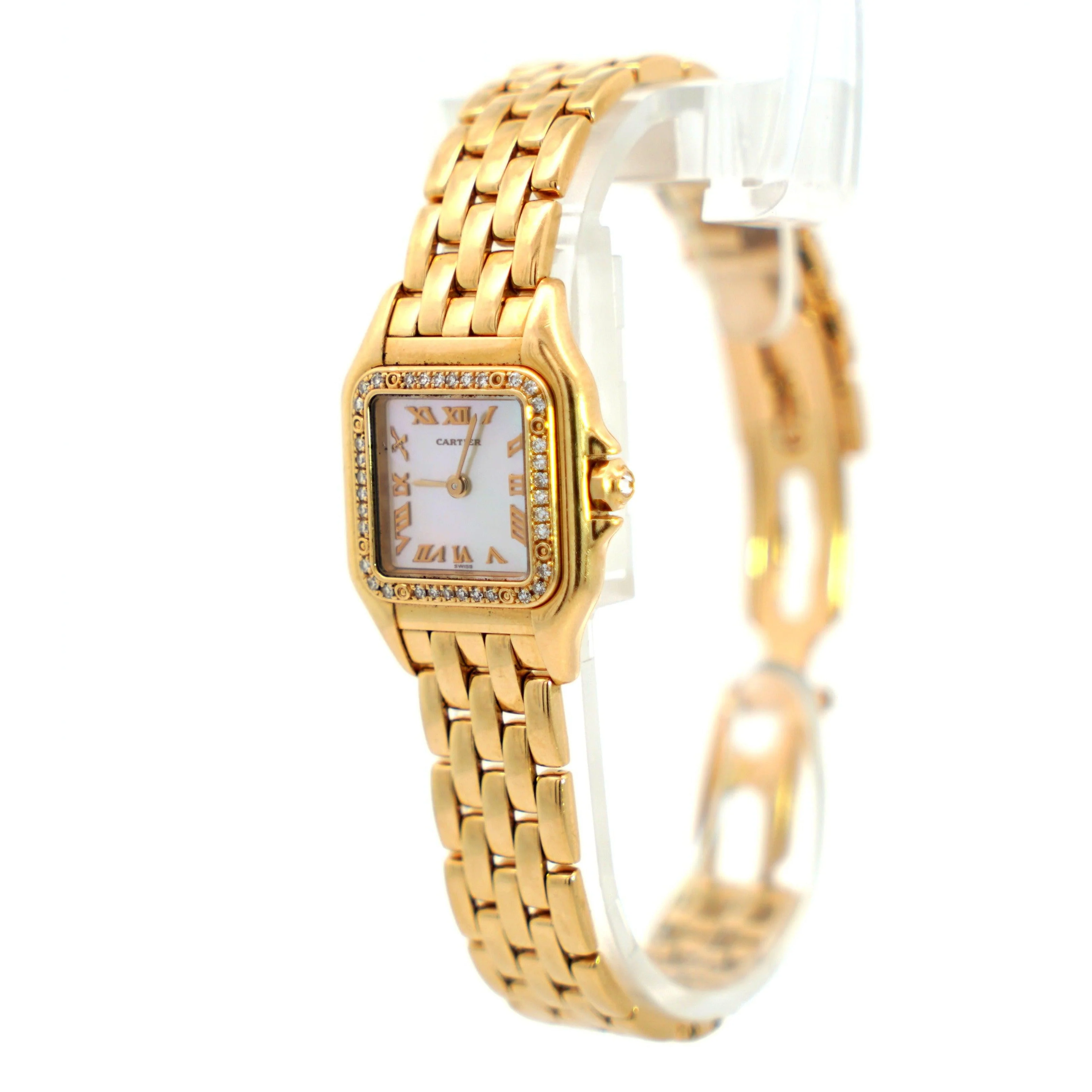 Cartier Panthere MOP 22mm Ref. 1280 2 Factory Diamond Bezel Watch in 18K Yellow Gold - Image 2