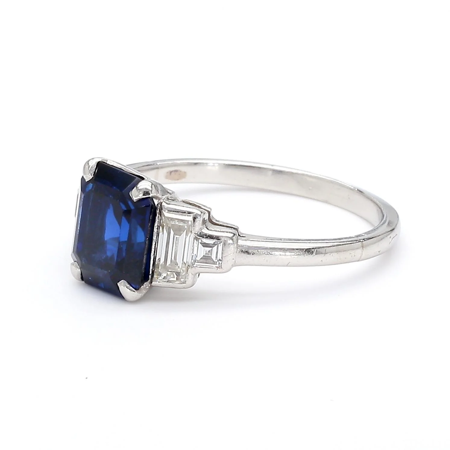 Cartier Paris Art Deco Royal Blue 2.3 Carat No Heat Sapphire and Diamond Ring - Image 8