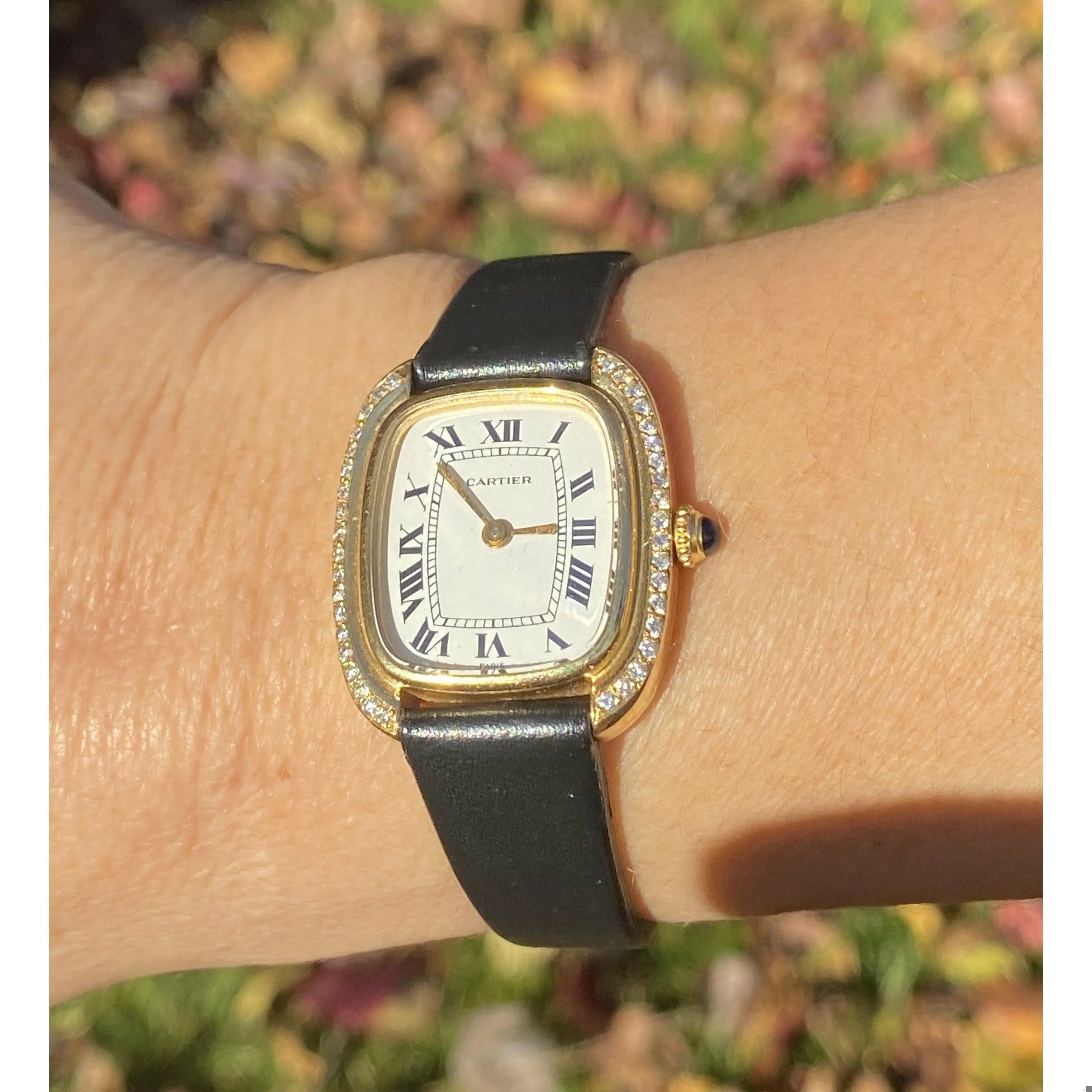 Cartier Paris Gondole 18K Gold Diamond Bezel White Dial Manual Wind Watch - Image 8
