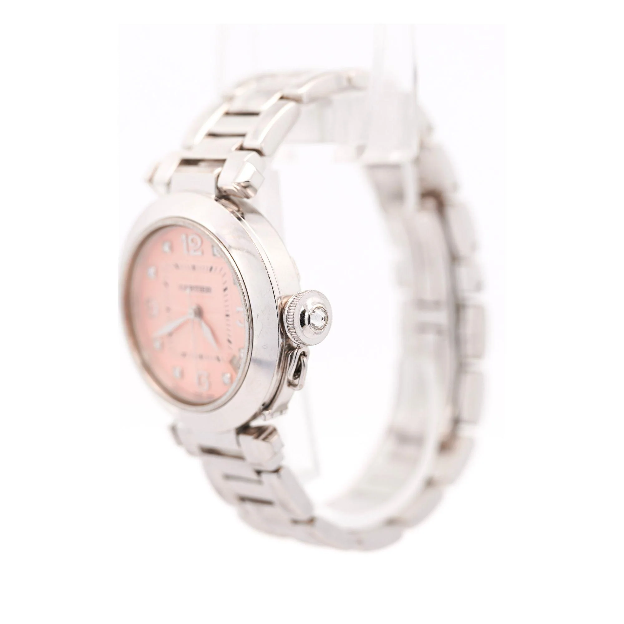 Cartier Pasha 2308 Diamond 18K White Gold Pink Dial Bracelet Automatic Watch - Image 5