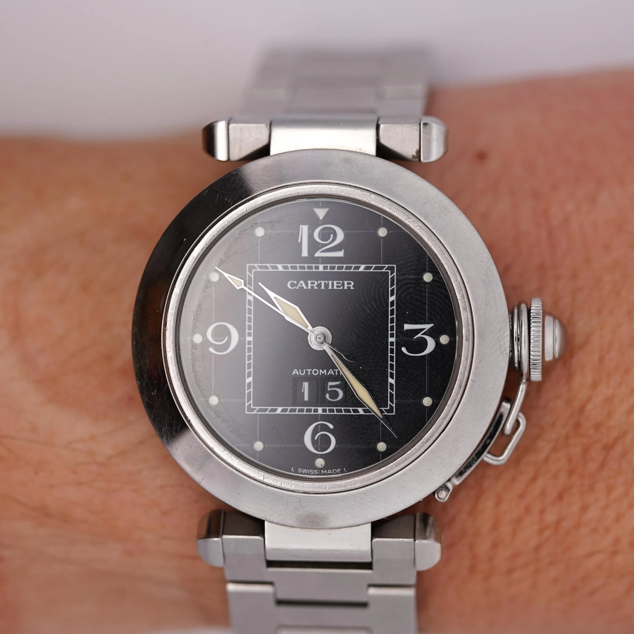 Cartier Pasha 2475 Black Dial Automatic 35mm Watch With Box and Service Papers - Image 7