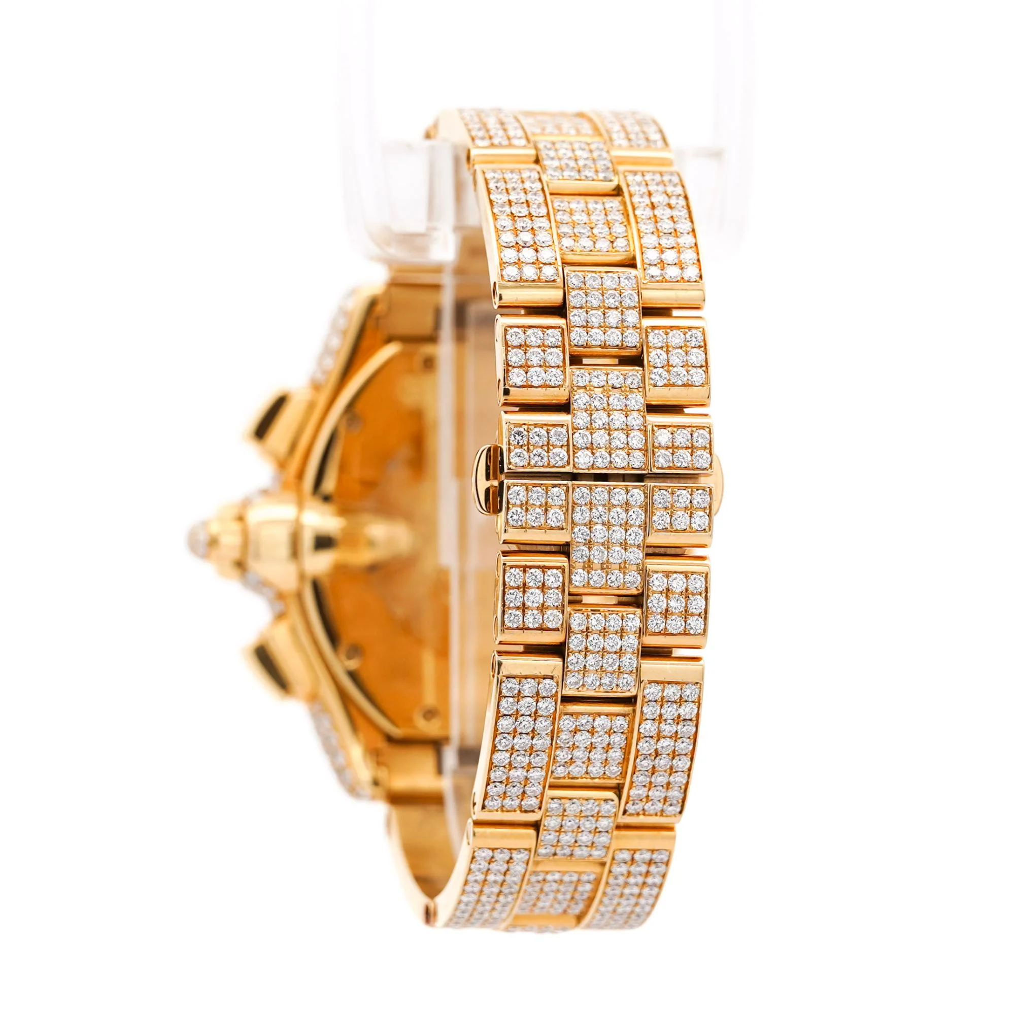 Cartier Roadster XL Chronograph 2619 in 18K Gold Diamond Set Watch - Image 3