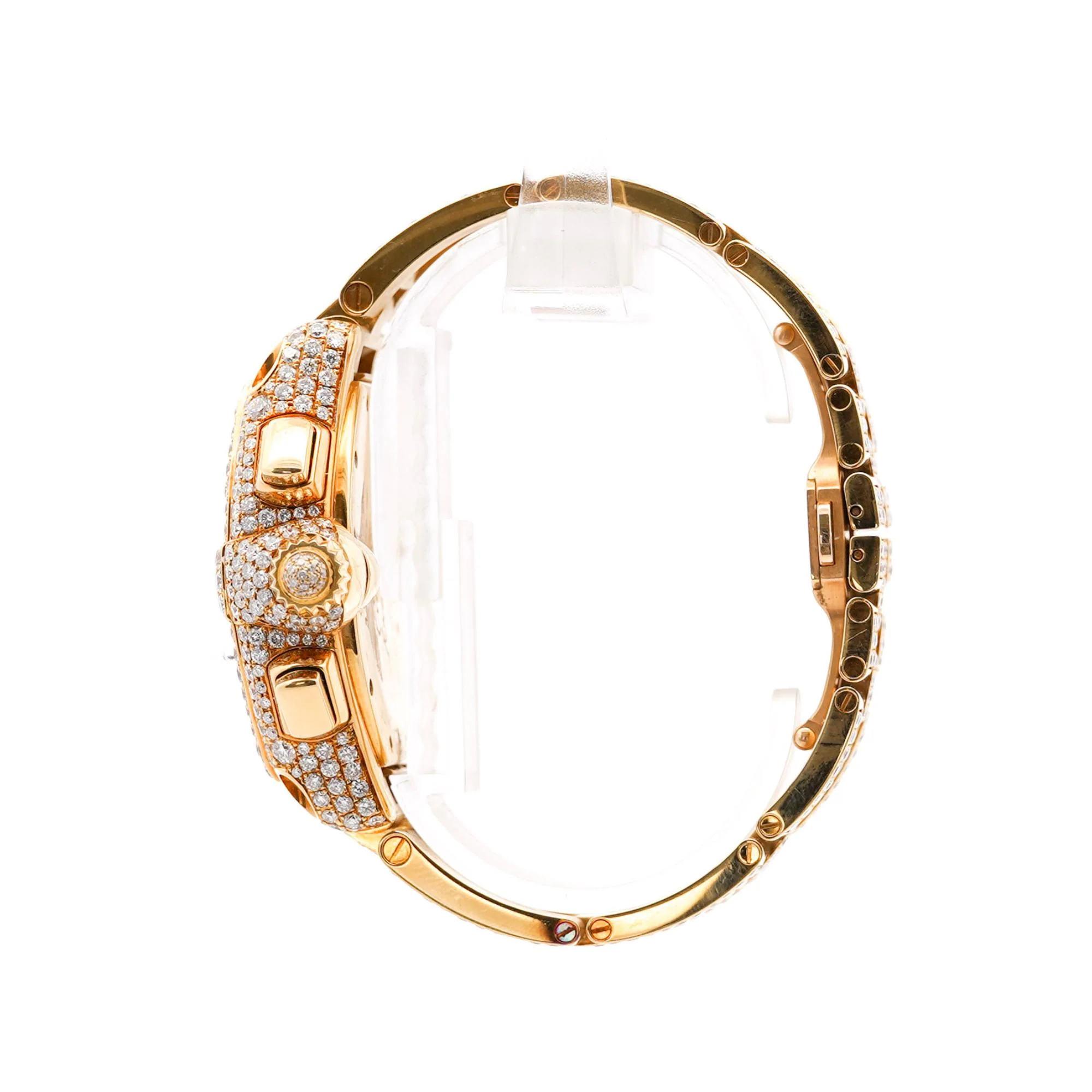 Cartier Roadster XL Chronograph 2619 in 18K Gold Diamond Set Watch - Image 6
