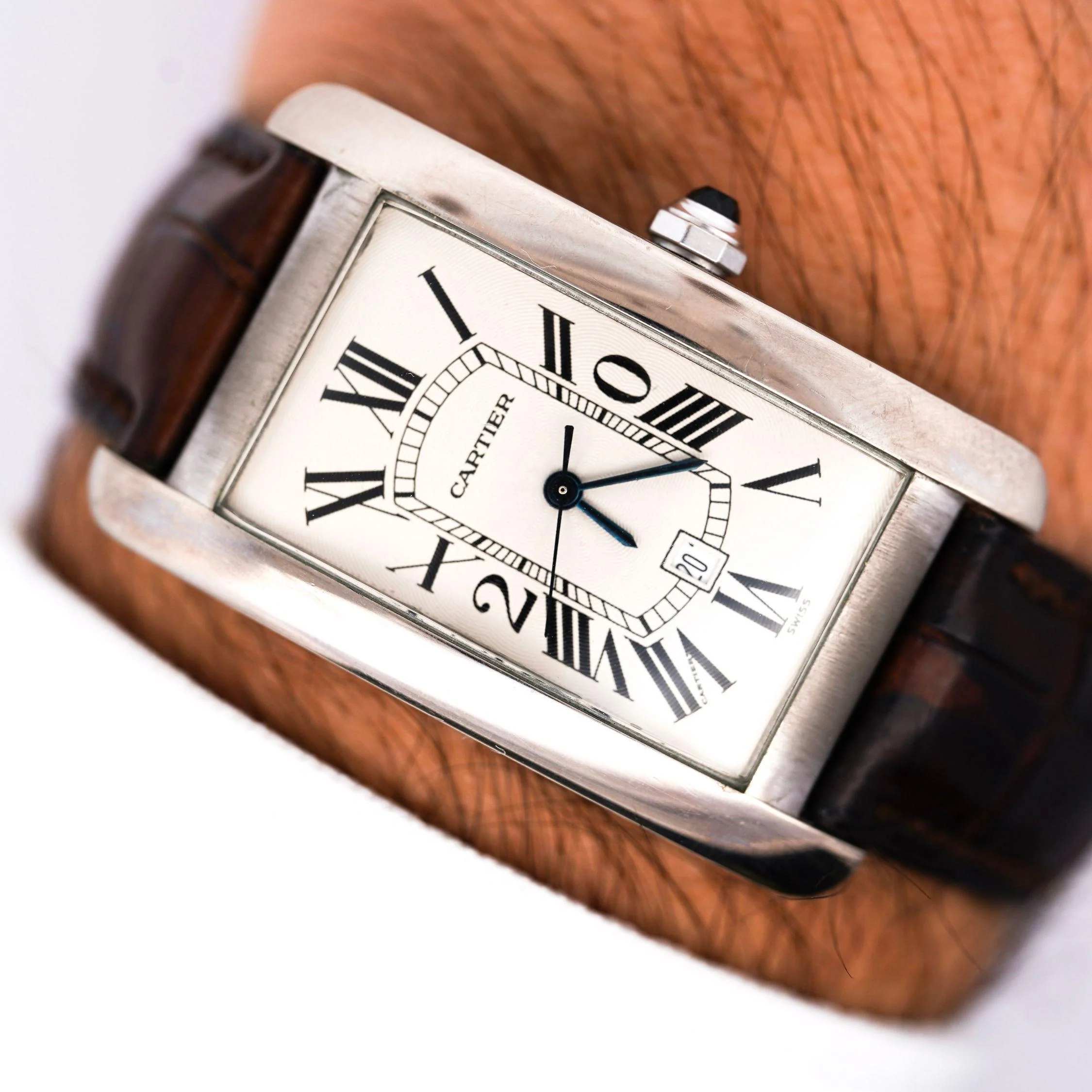 Cartier Tank Americaine 1741 White Gold Automatic Watch 20-year Service Edition - Image 10