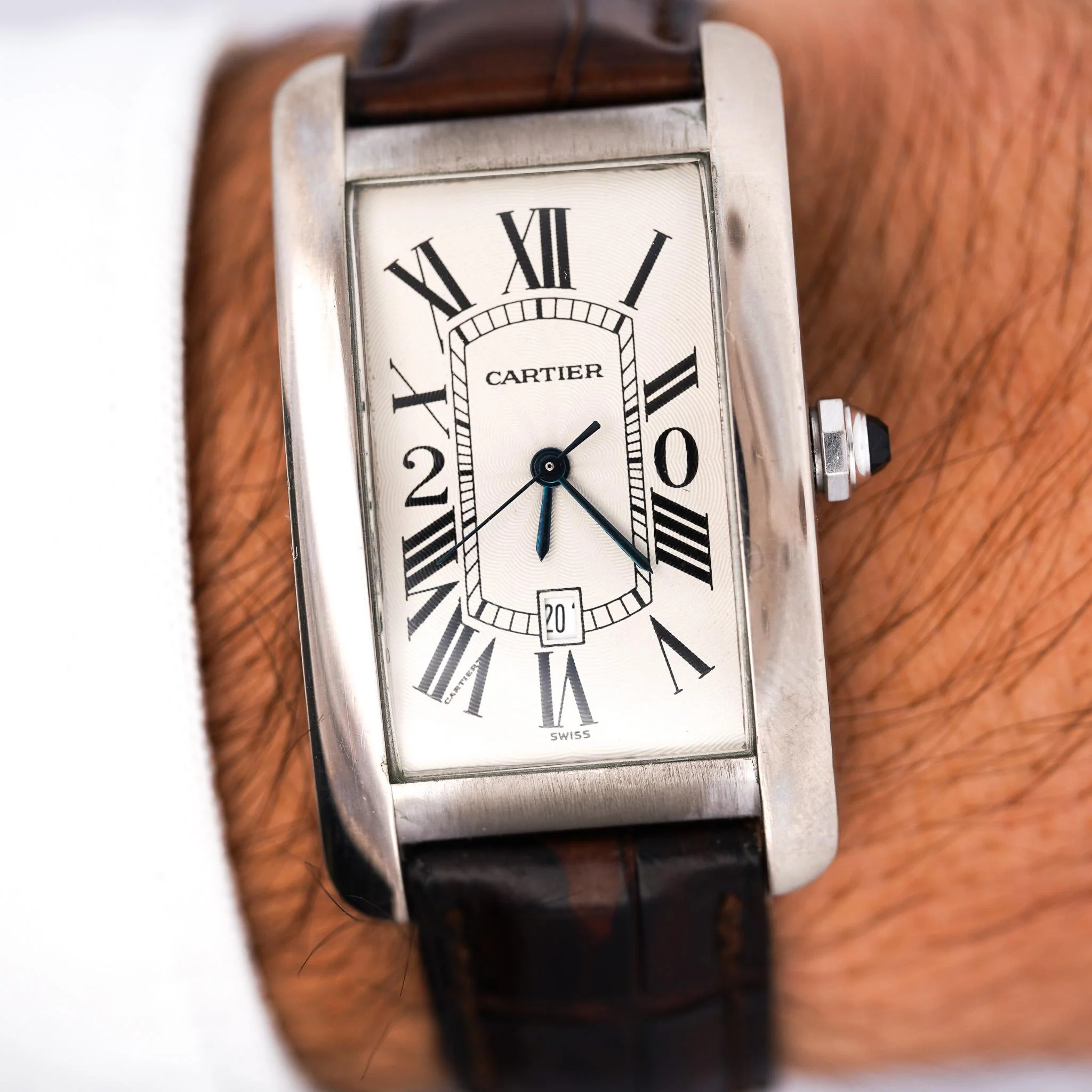 Cartier Tank Americaine 1741 White Gold Automatic Watch 20-year Service Edition - Image 2