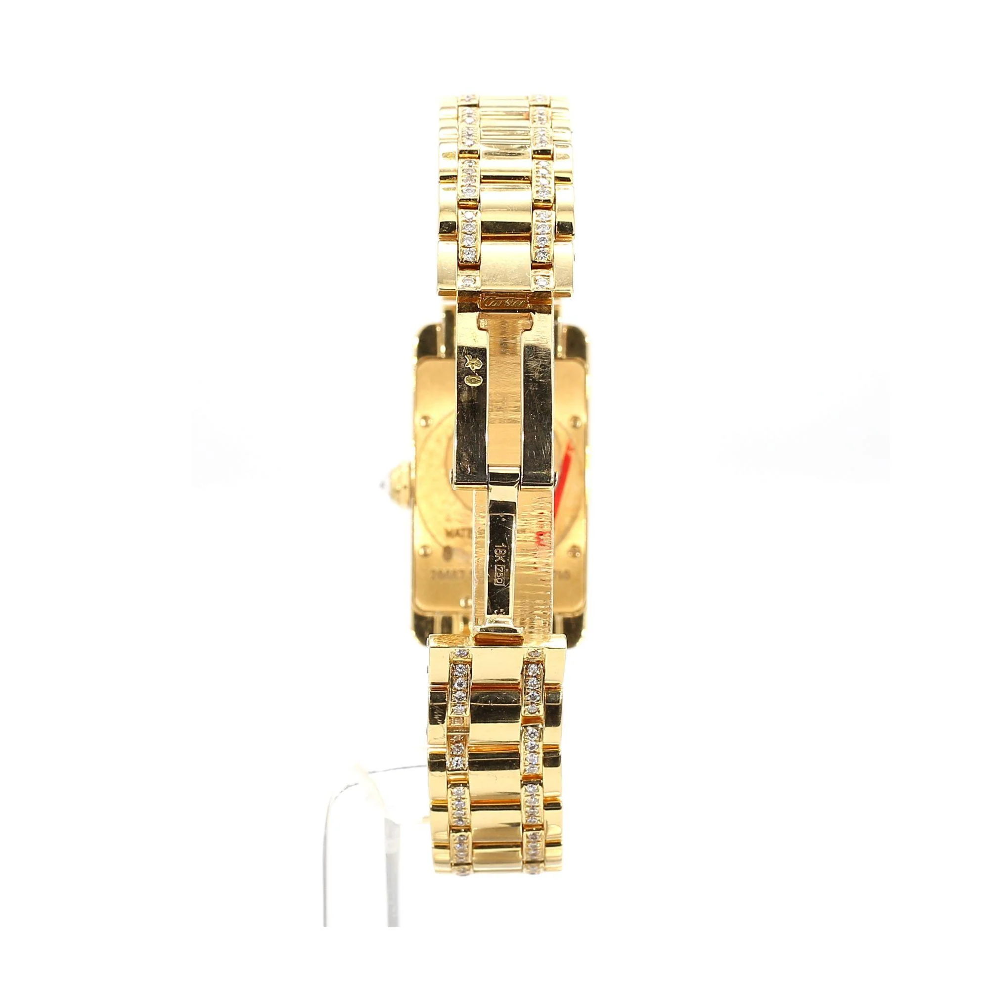 Cartier Tank 1710 Américaine Diamond Bezel Quartz 18K Gold Watch - Image 3