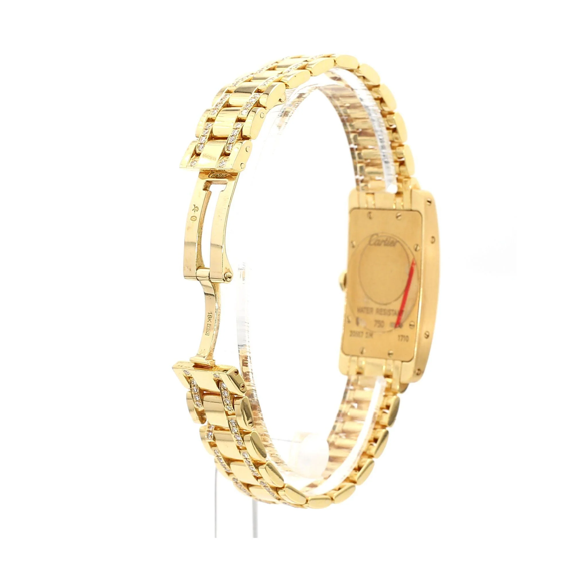 Cartier Tank 1710 Américaine Diamond Bezel Quartz 18K Gold Watch - Image 6