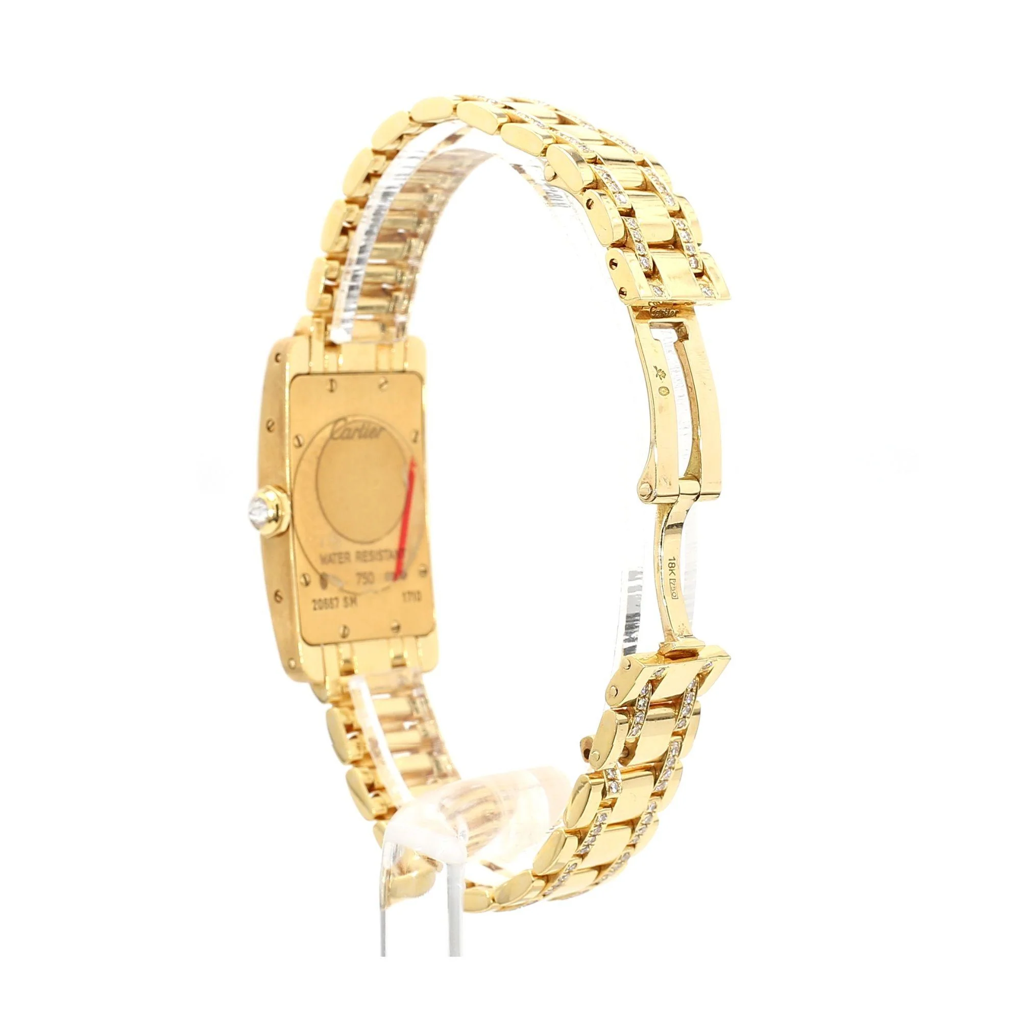Cartier Tank 1710 Américaine Diamond Bezel Quartz 18K Gold Watch - Image 7