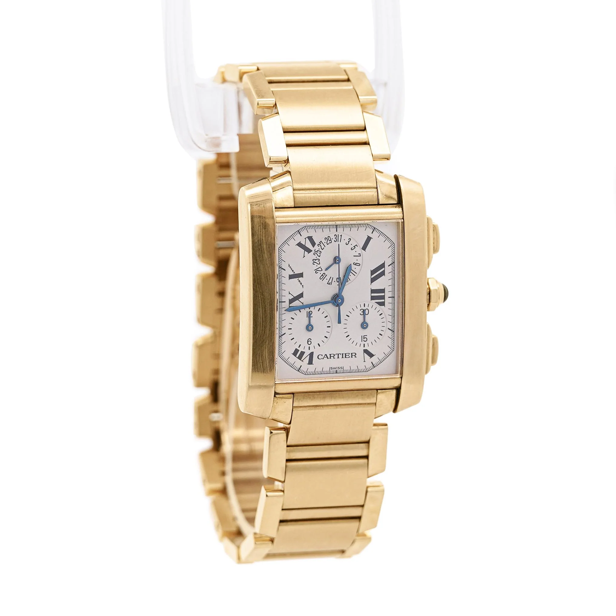 Cartier Tank Française 1830 Chronograph 18K Gold Watch - Image 3