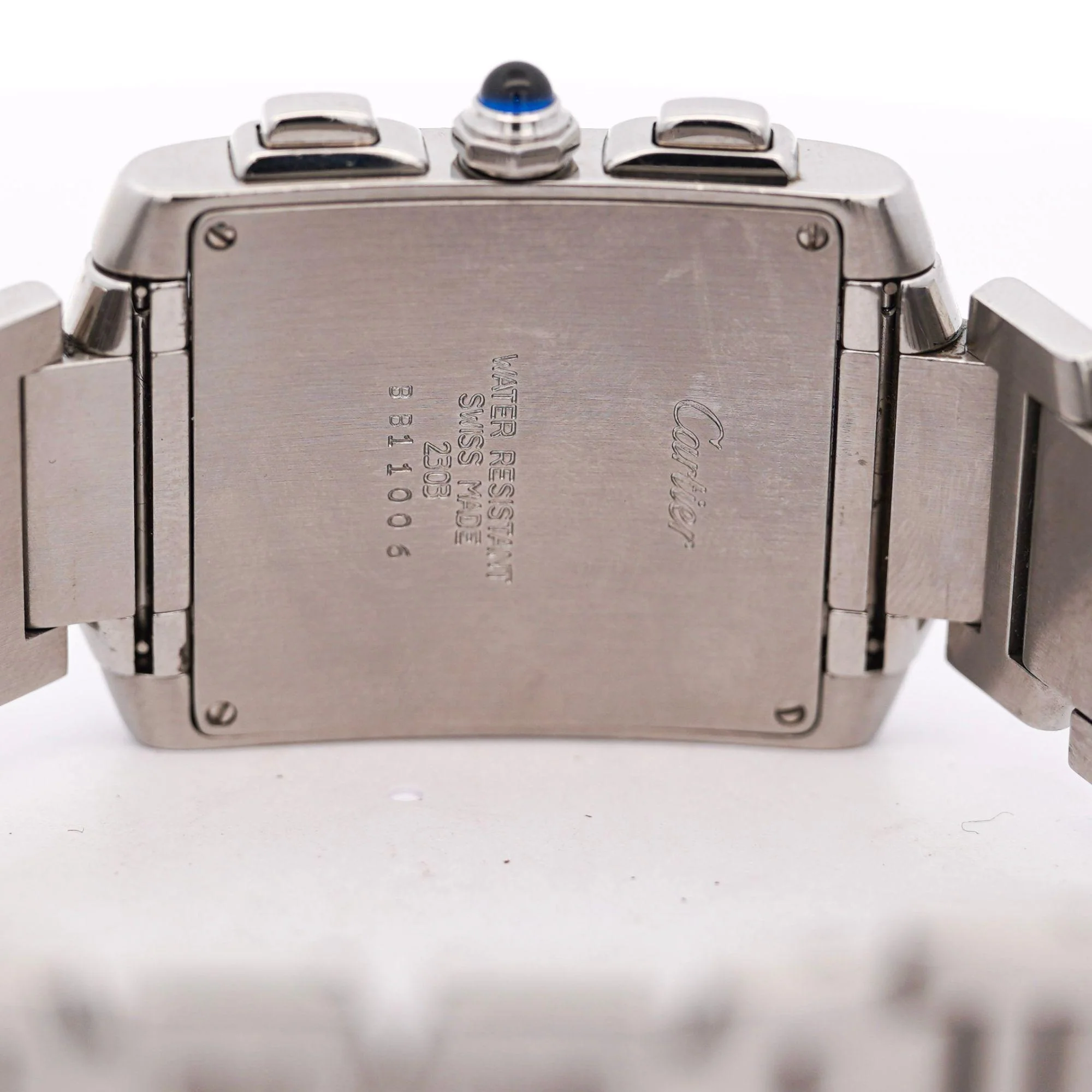 Cartier Tank Francaise Chronoflex Ref 2303 Stainless Steel Quartz Chrono Watch - Image 4