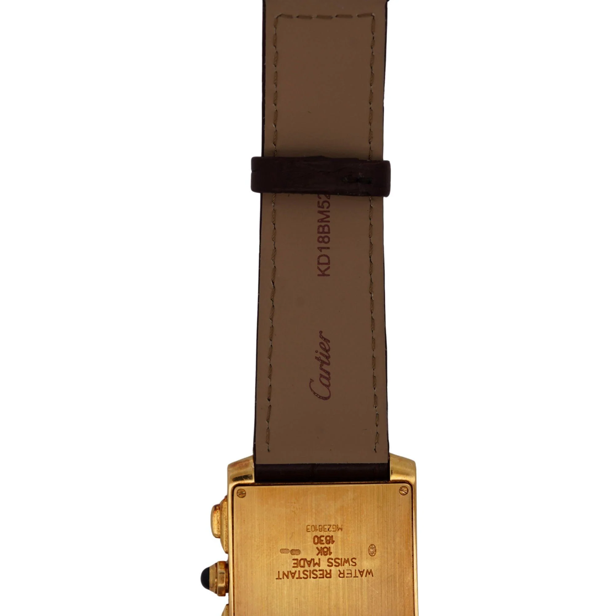 Cartier Tank Francaise Chronograph XL 1830 18K Gold Leather Watch - Image 10