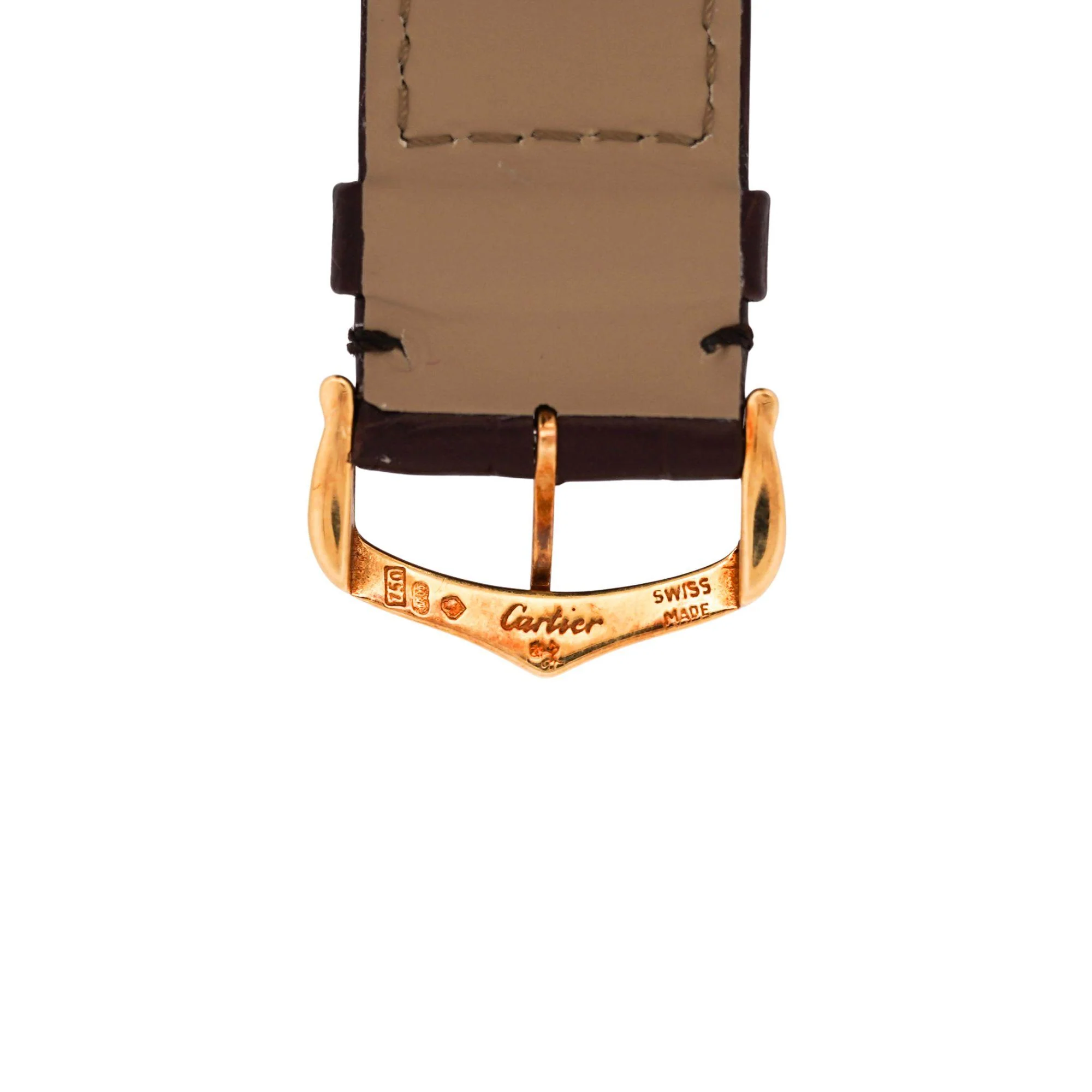 Cartier Tank Francaise Chronograph XL 1830 18K Gold Leather Watch - Image 11