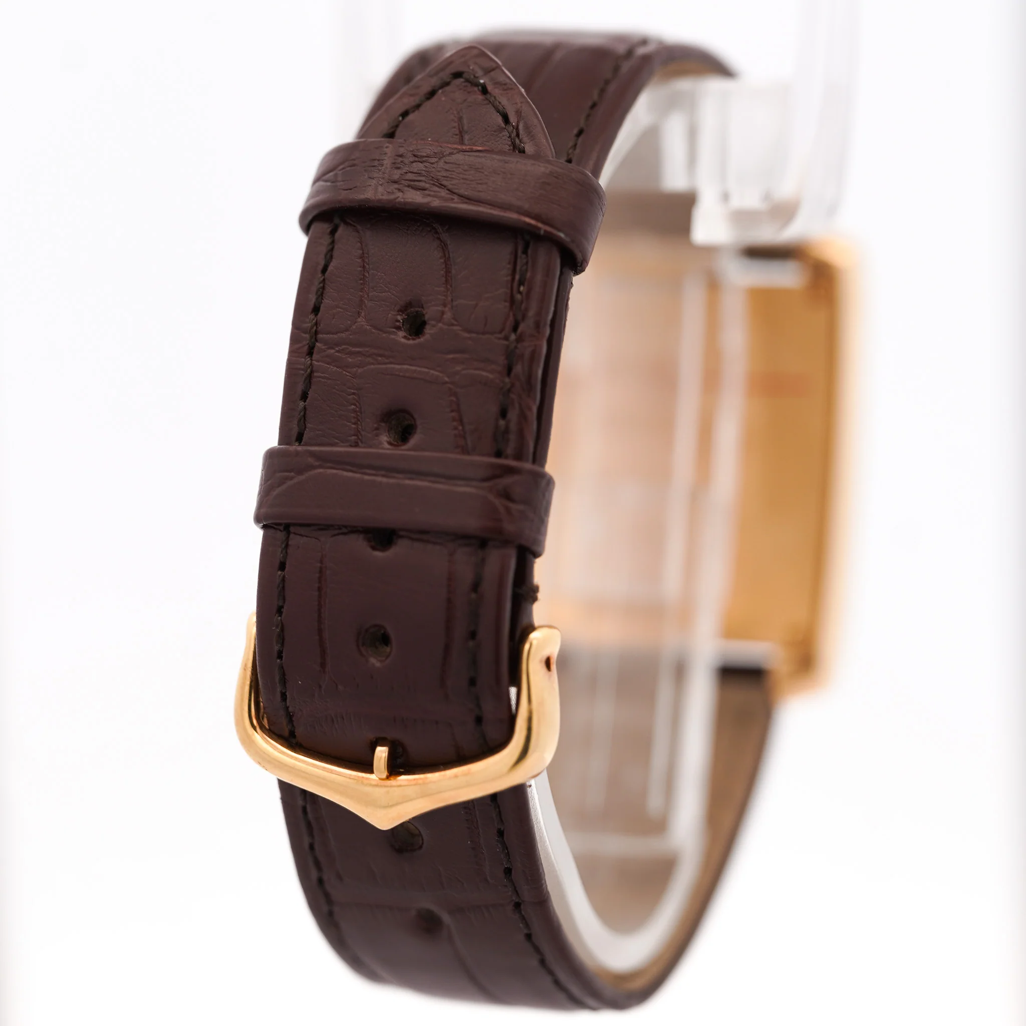 Cartier Tank Francaise Chronograph XL 1830 18K Gold Leather Watch - Image 5