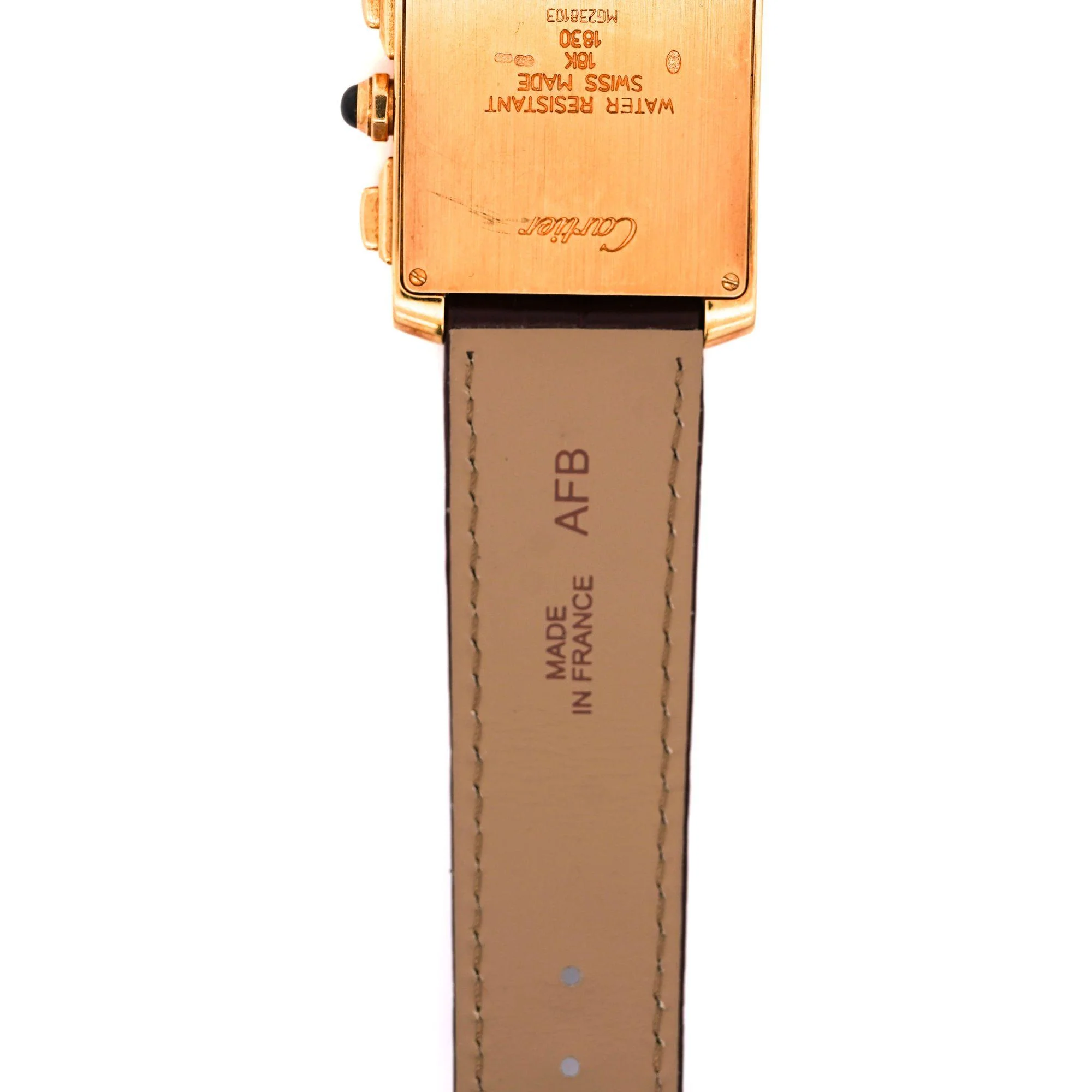 Cartier Tank Francaise Chronograph XL 1830 18K Gold Leather Watch - Image 9