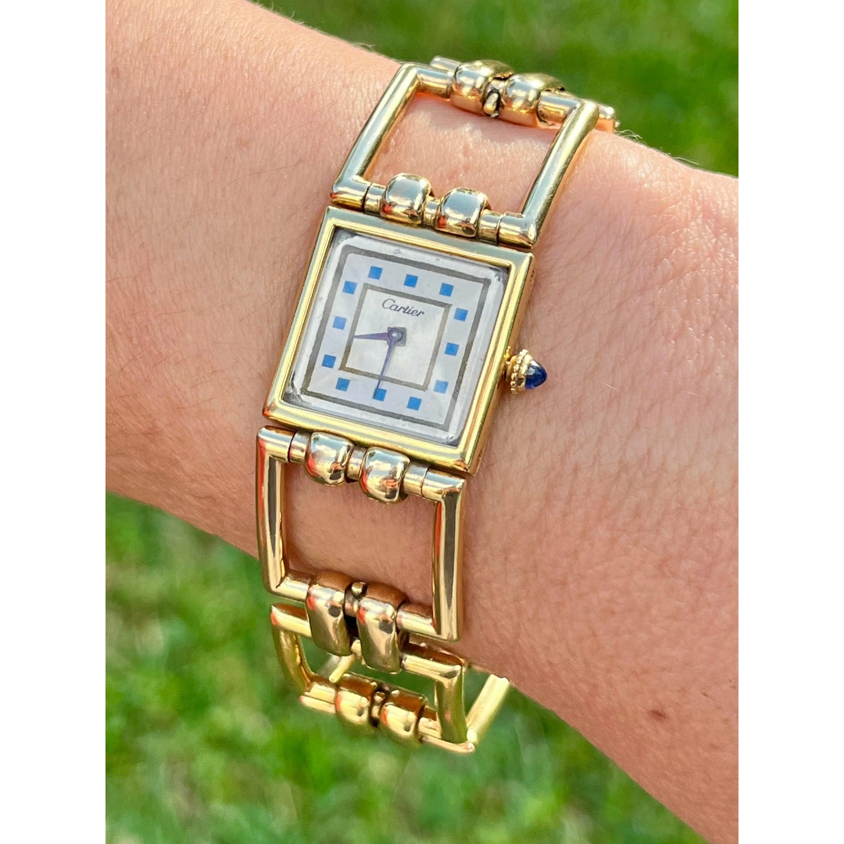 Vintage Cartier Square Link Watch in 14k gold - 21mm - Laides - Image 3