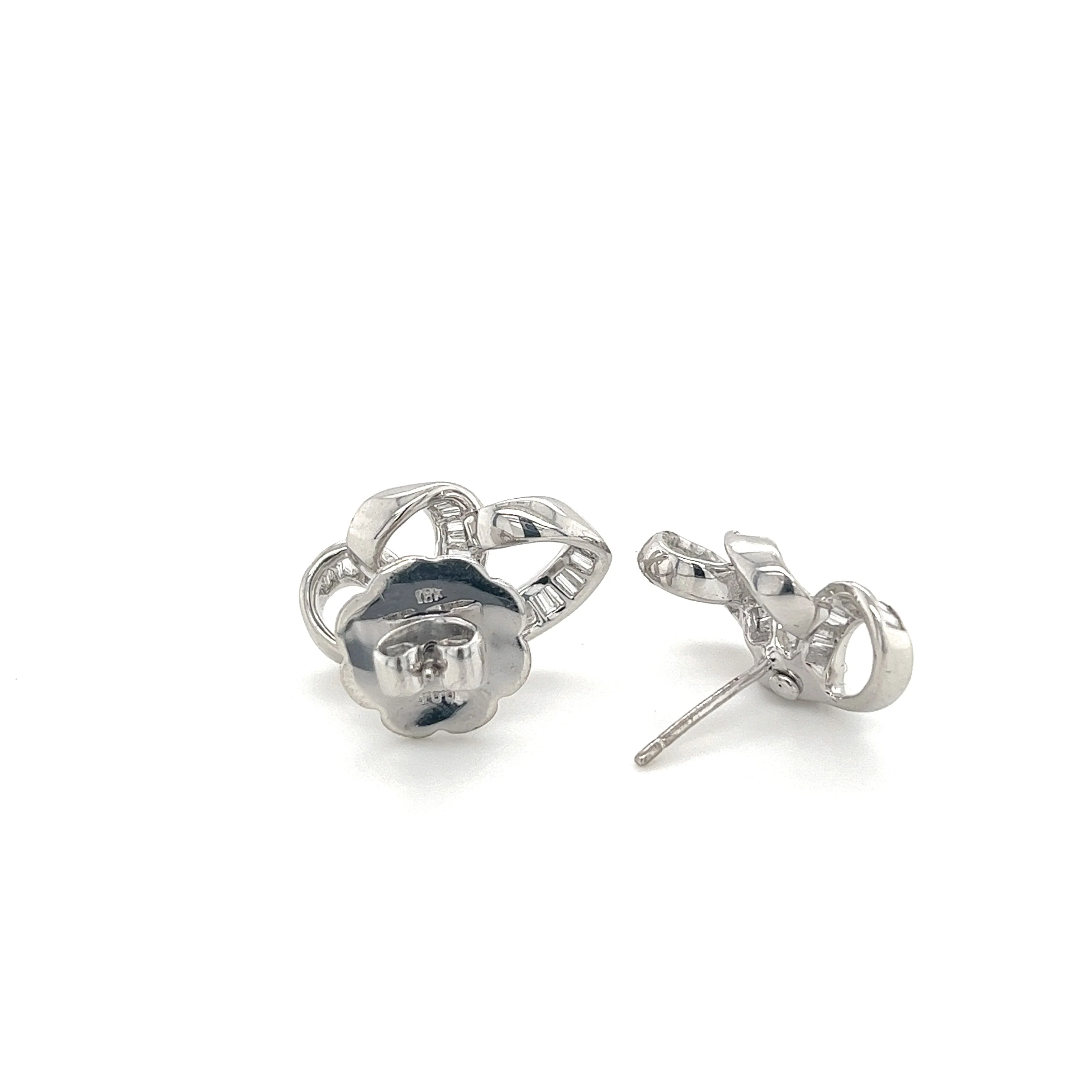 Celestial Cloud and Star Diamond Stud Earrings in 18k White Gold - Image 4