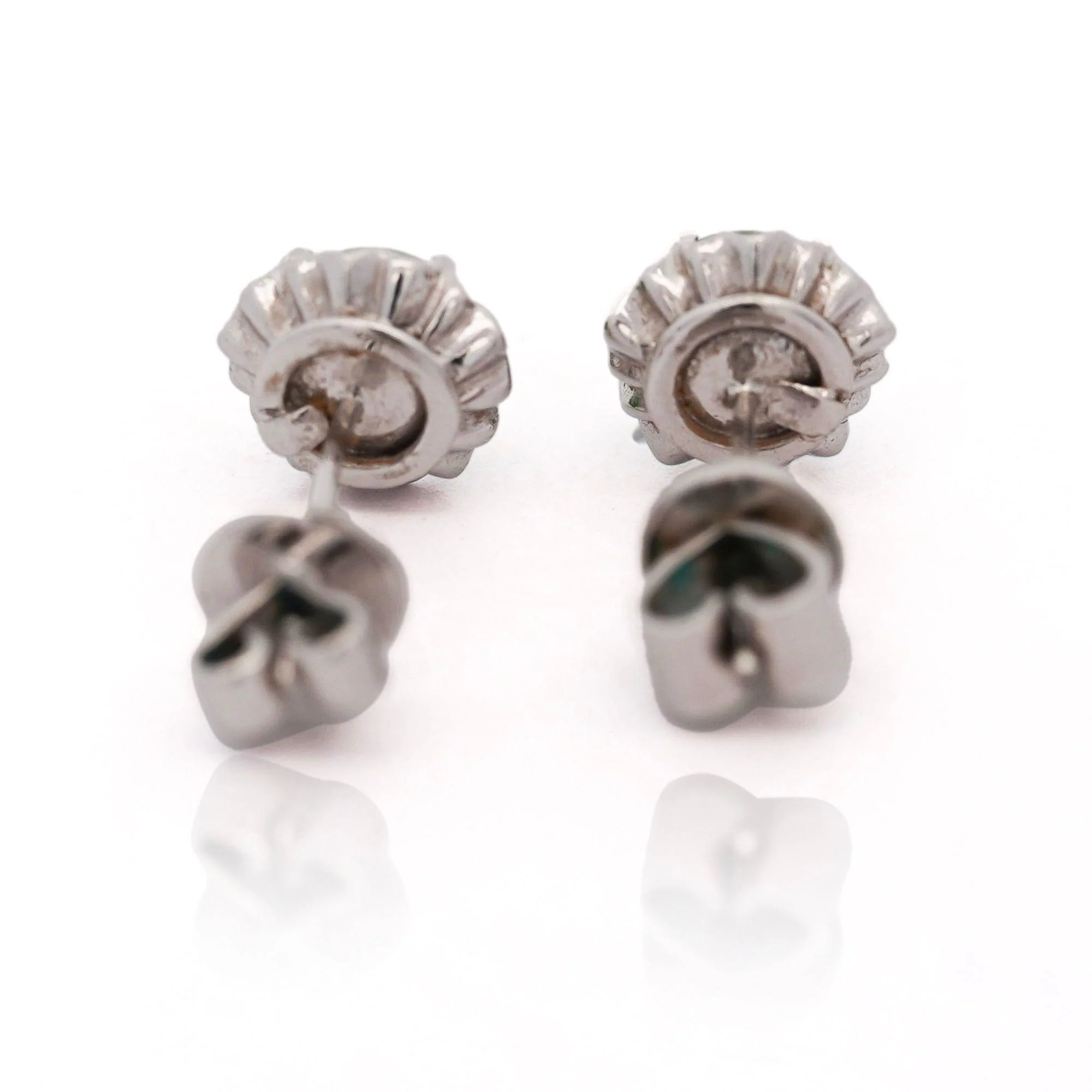 Certified Jadeite Jade A Platinum Stud Earrings - Image 5