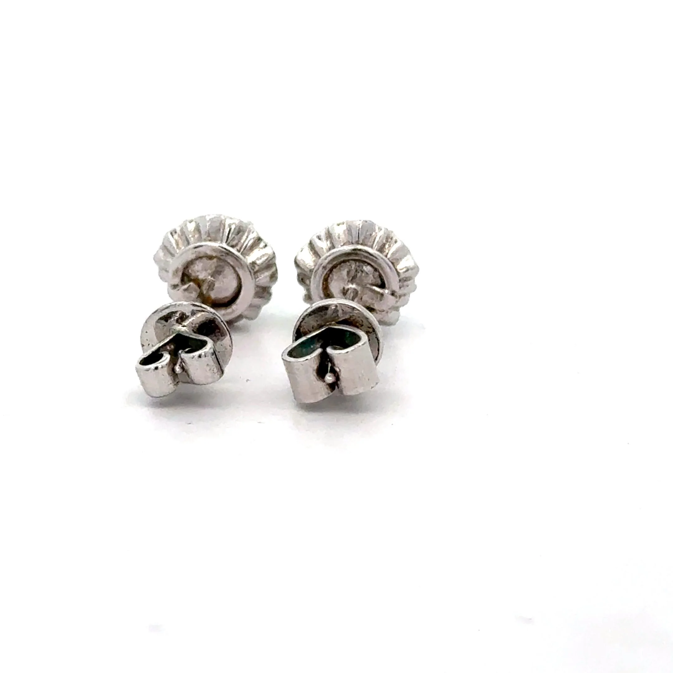 Certified Jadeite Jade A Platinum Stud Earrings - Image 8