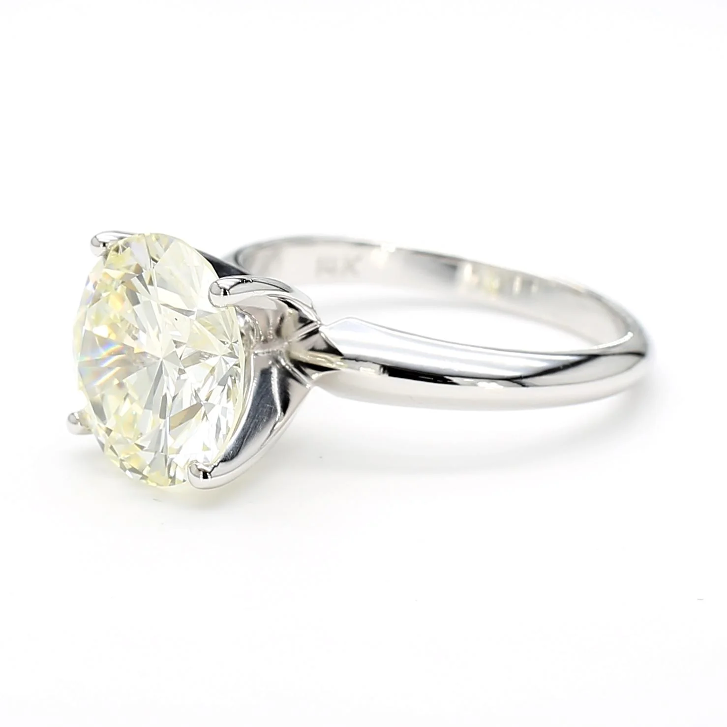CGL Certified 4.12 Carat I/VS1 Diamond 14K White Gold Solitaire Engagement Ring - Image 8