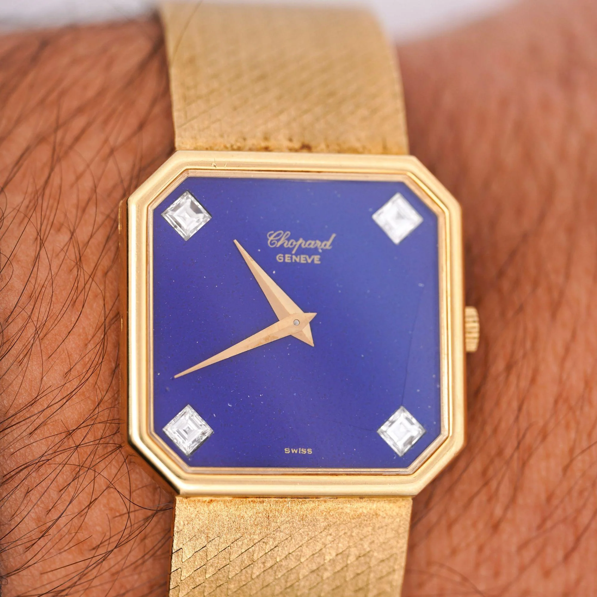 Chopard Blue Lapis Lazuli 18K Gold 26mm Vintage Watch Circa 1970s - Image 14