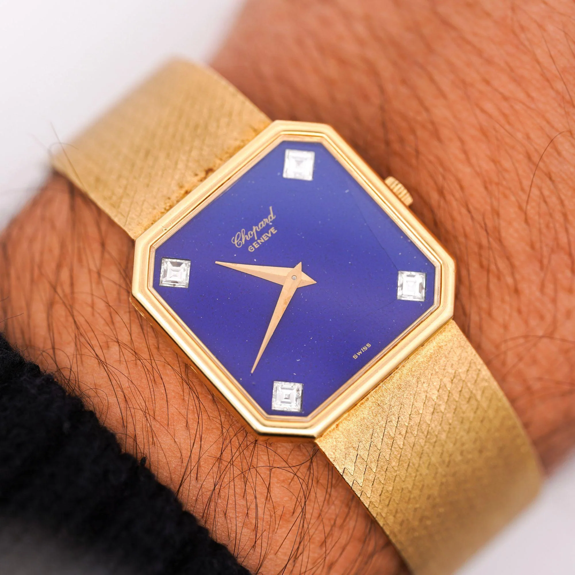 Chopard Blue Lapis Lazuli 18K Gold 26mm Vintage Watch Circa 1970s - Image 7